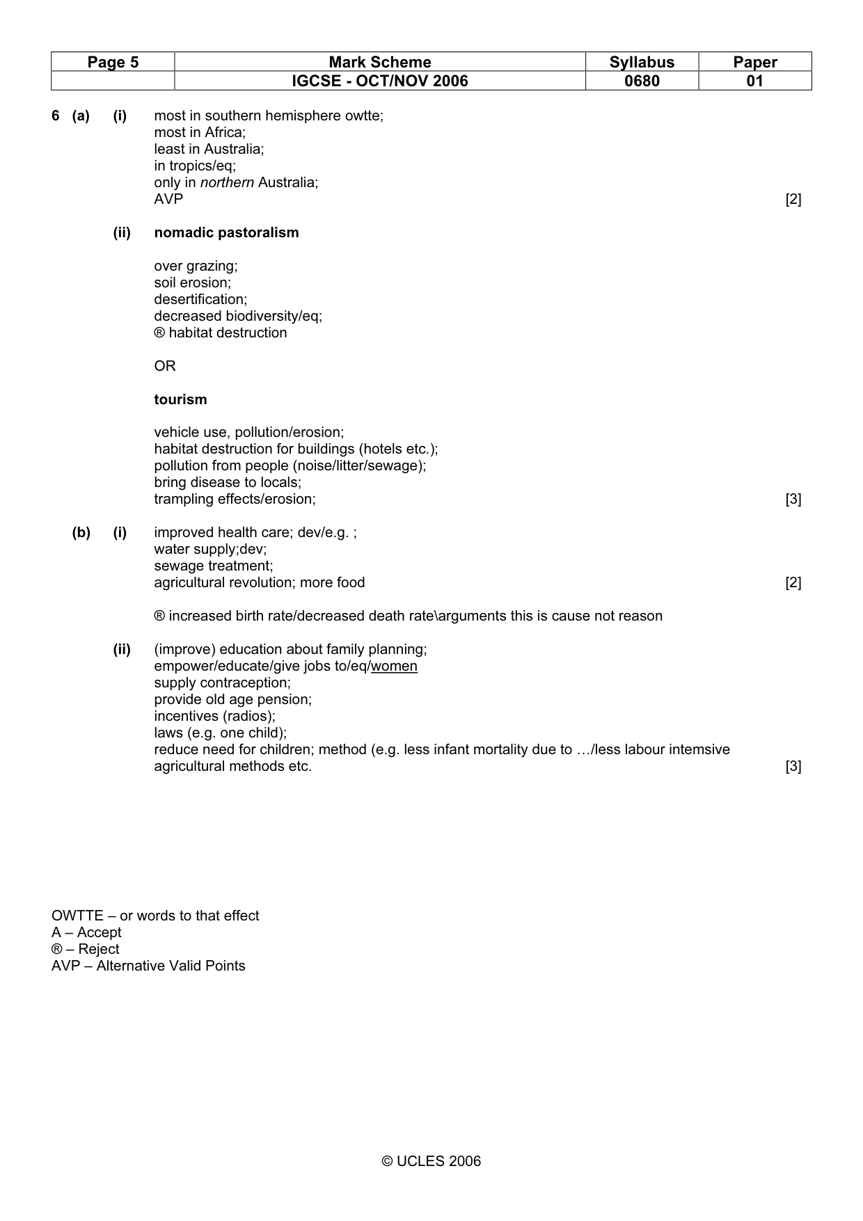 Mark scheme, page 5 of 5