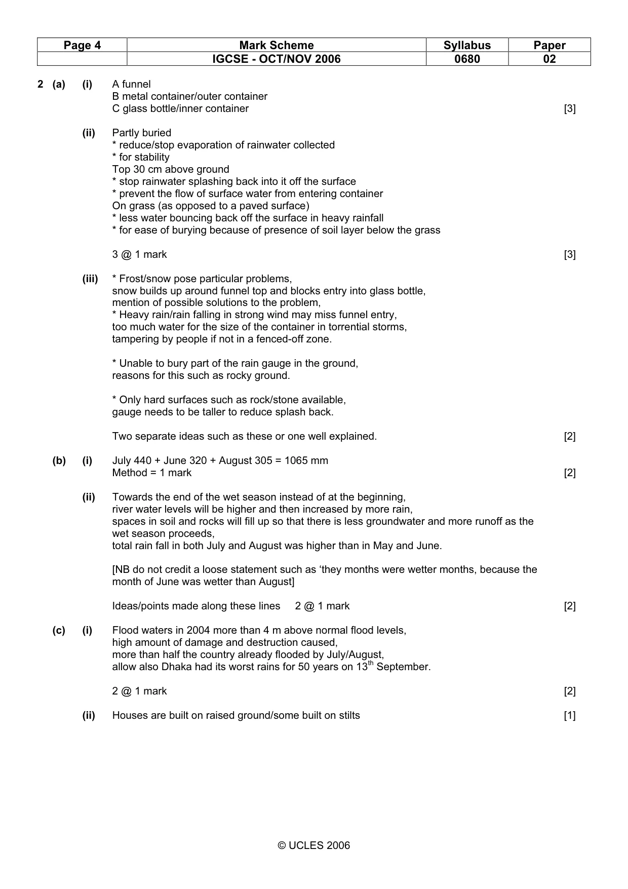 Mark scheme, page 4 of 6