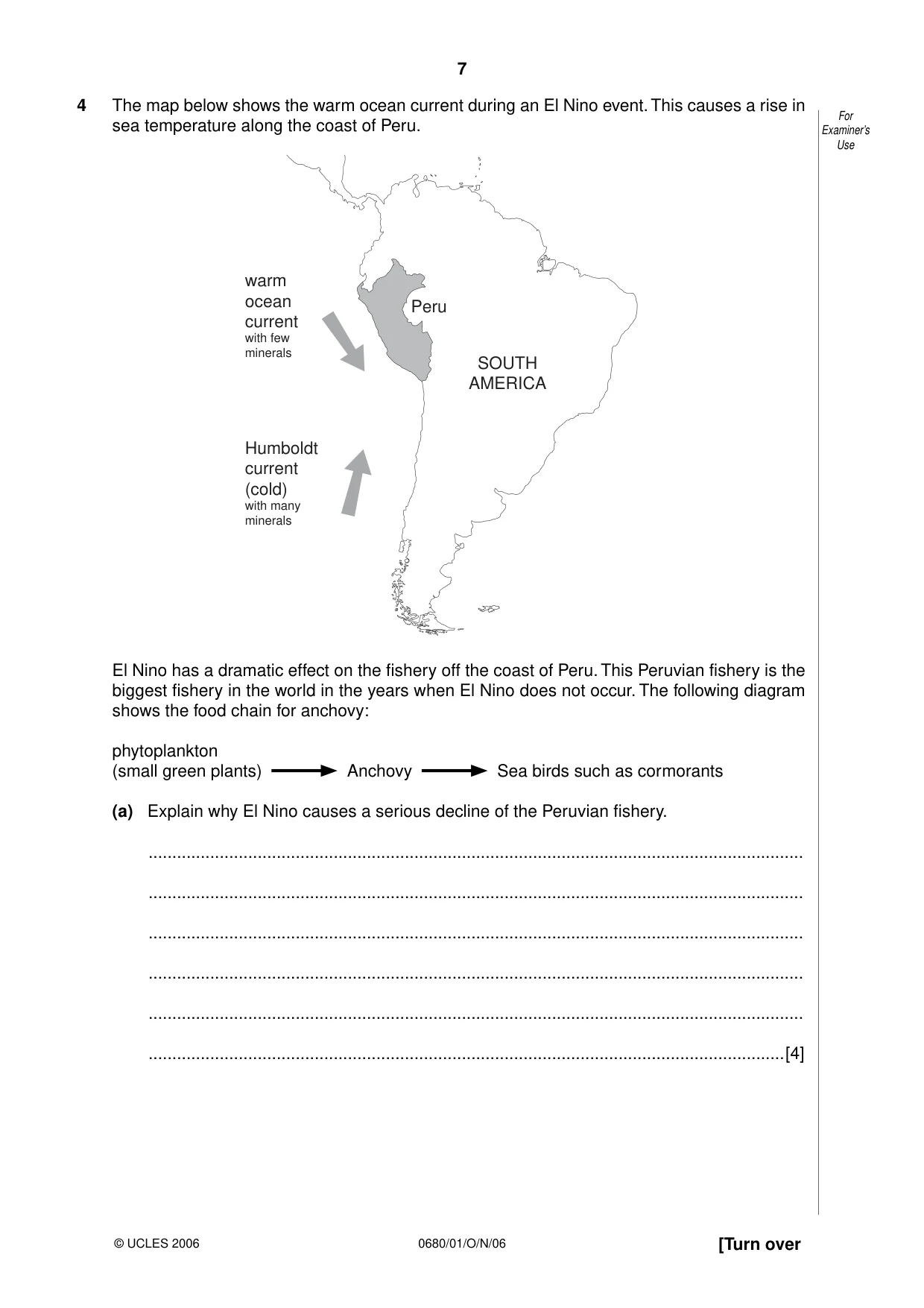 Cambridge IGCSE Environmental Management 0680 2006 Oct/Nov Paper 1 · Variant 1 question paper, page 7 of 12