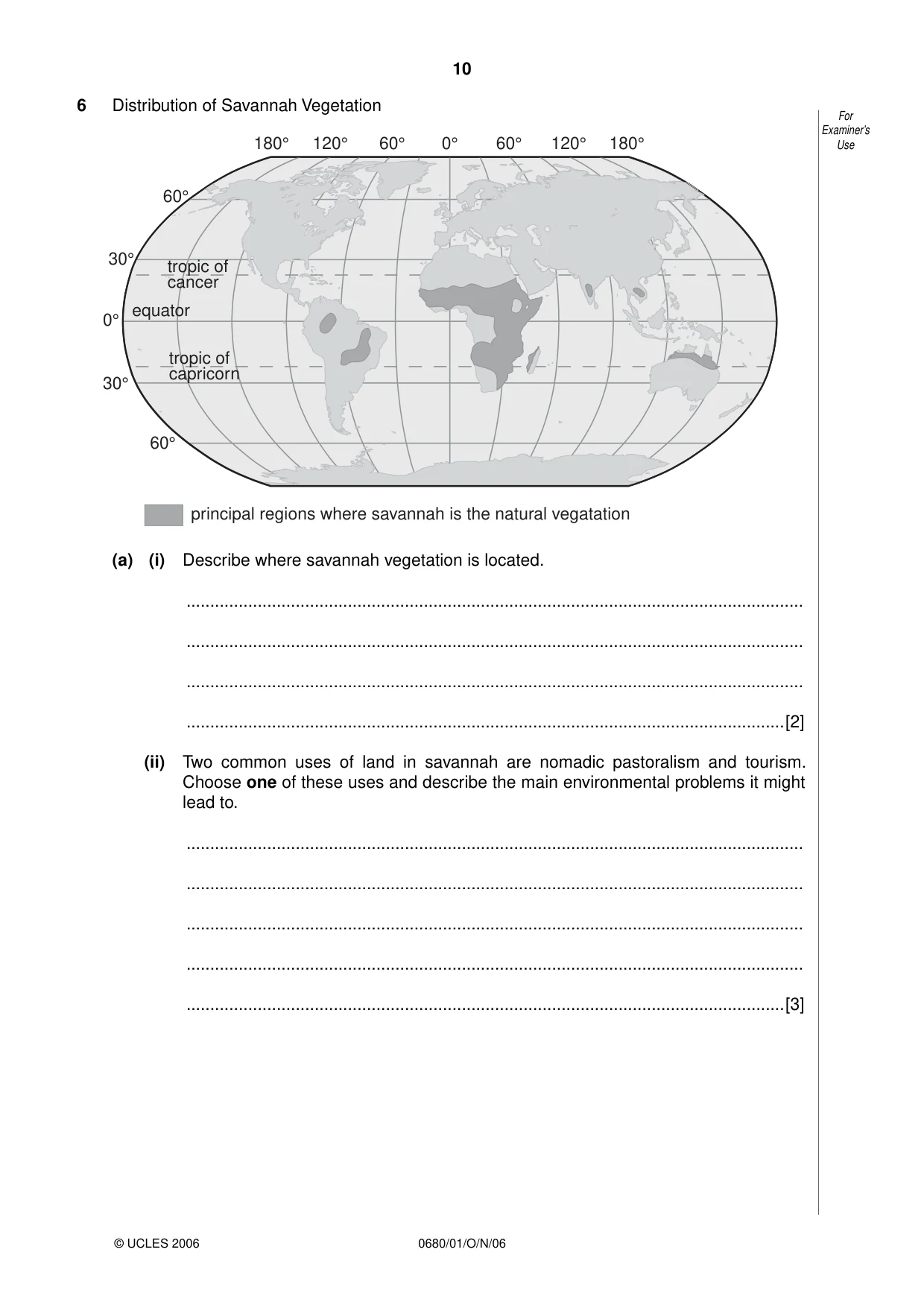 Cambridge IGCSE Environmental Management 0680 2006 Oct/Nov Paper 1 · Variant 1 question paper, page 10 of 12
