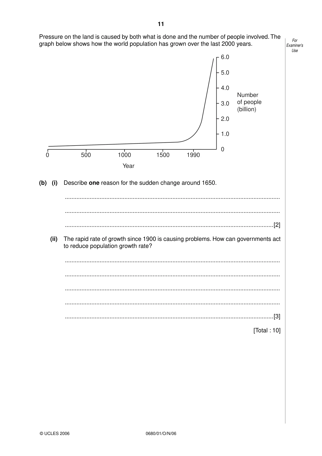 Cambridge IGCSE Environmental Management 0680 2006 Oct/Nov Paper 1 · Variant 1 question paper, page 11 of 12