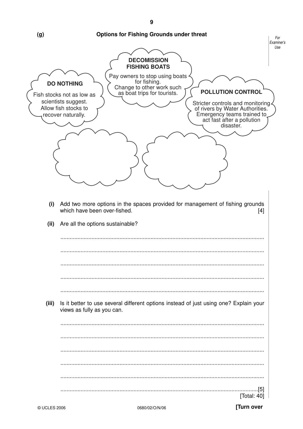 Cambridge IGCSE Environmental Management 0680 2006 Oct/Nov Paper 2 · Variant 1 question paper, page 9 of 16