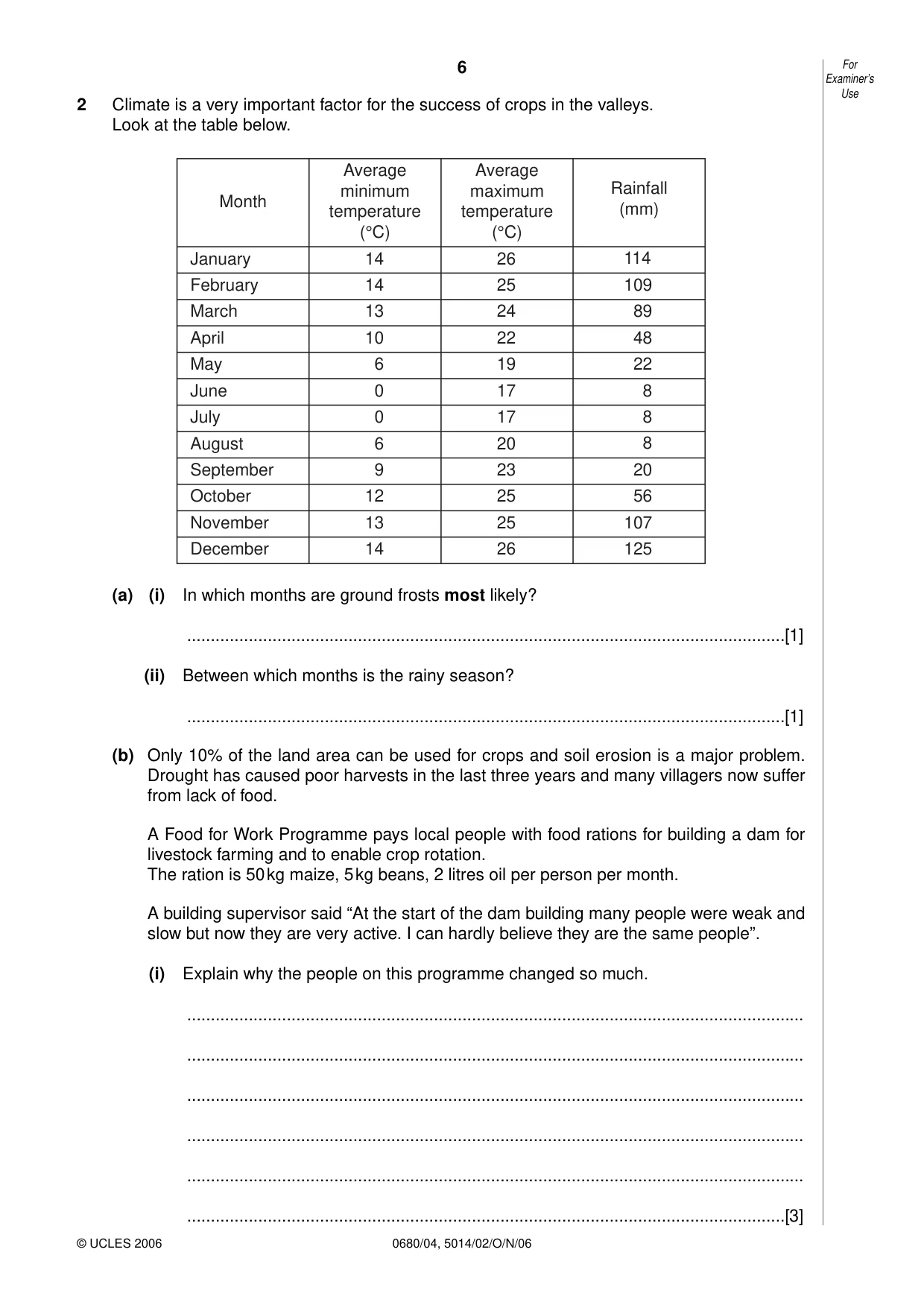 Cambridge IGCSE Environmental Management 0680 2006 Oct/Nov Paper 4 · Variant 1 question paper, page 6 of 16