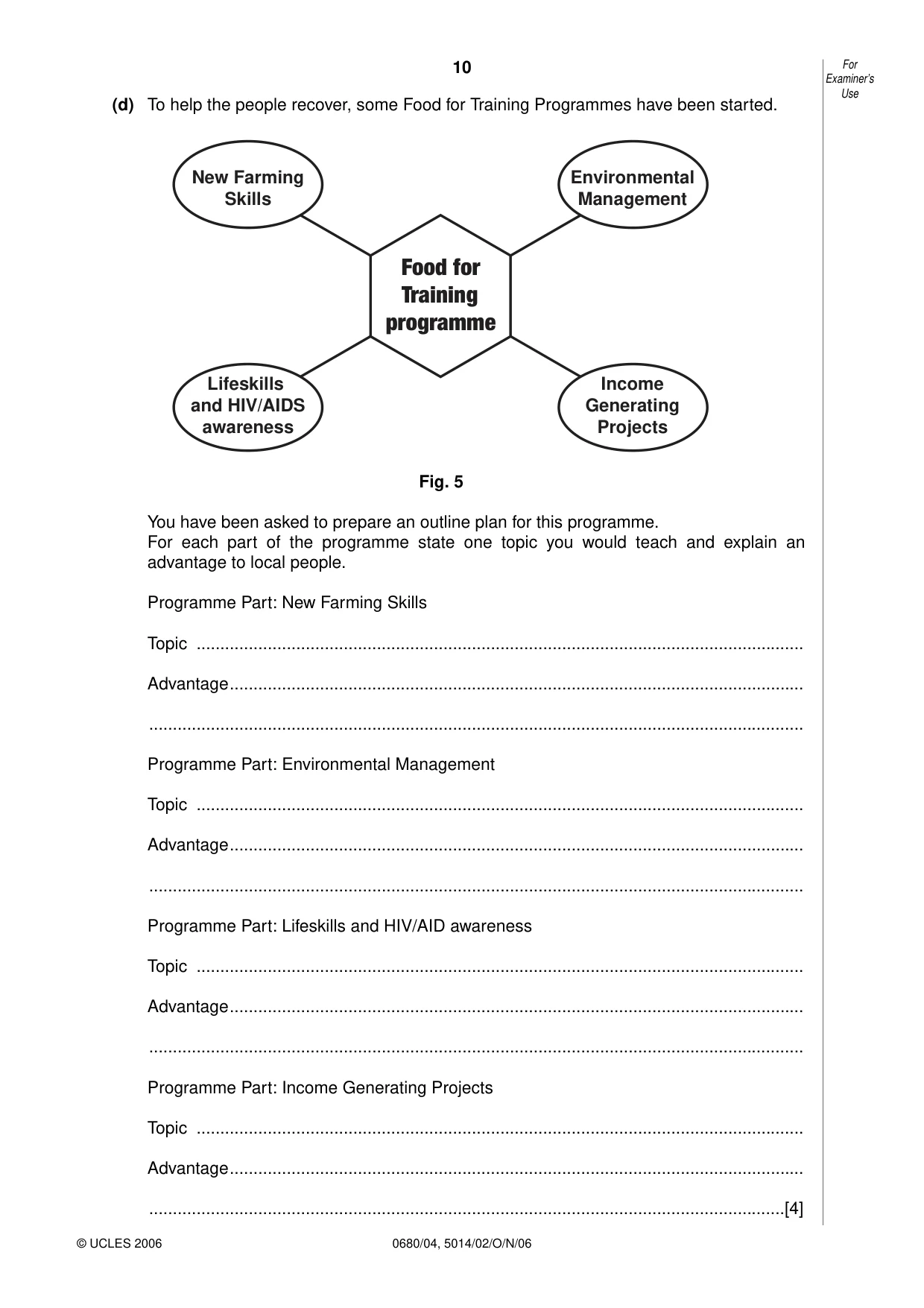 Cambridge IGCSE Environmental Management 0680 2006 Oct/Nov Paper 4 · Variant 1 question paper, page 10 of 16