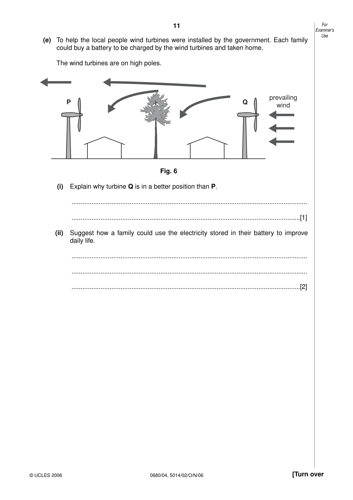 Cambridge IGCSE Environmental Management 0680 2006 Oct/Nov Paper 4 · Variant 1 question paper, page 11 of 16