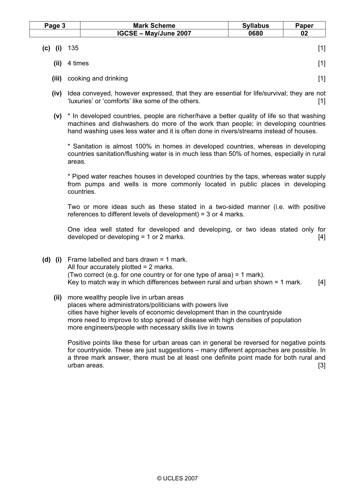 Mark scheme, page 3 of 7