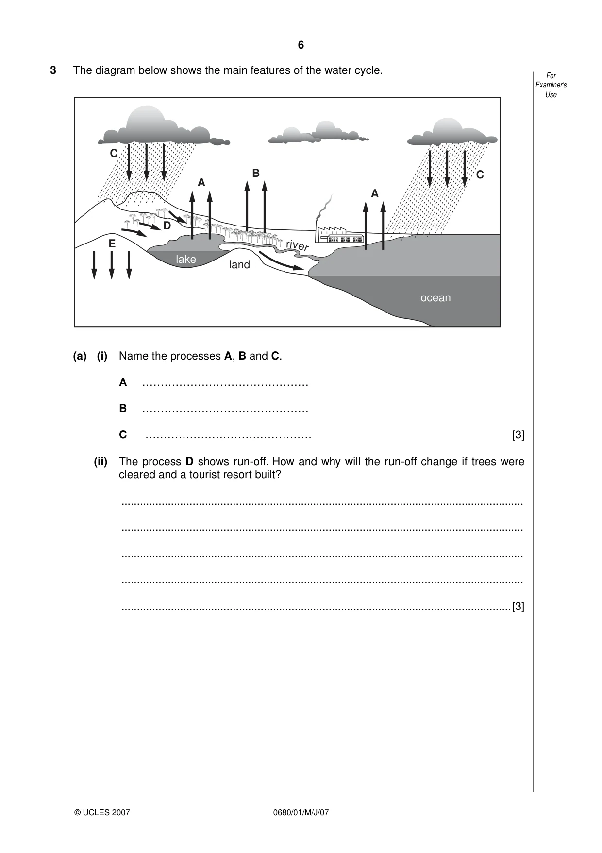 Cambridge IGCSE Environmental Management 0680 2007 May/June Paper 1 · Variant 1 question paper, page 6 of 16