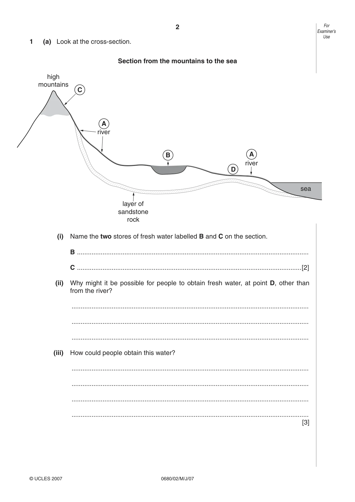 Cambridge IGCSE Environmental Management 0680 2007 May/June Paper 2 · Variant 1 question paper, page 2 of 16
