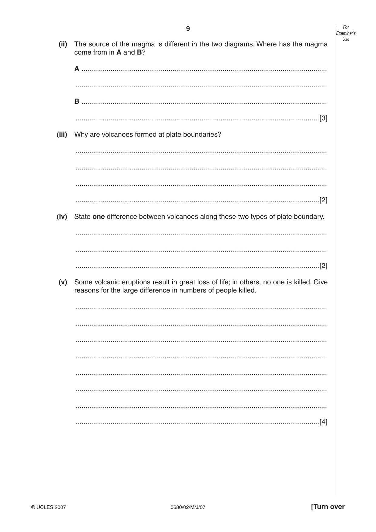 Cambridge IGCSE Environmental Management 0680 2007 May/June Paper 2 · Variant 1 question paper, page 9 of 16
