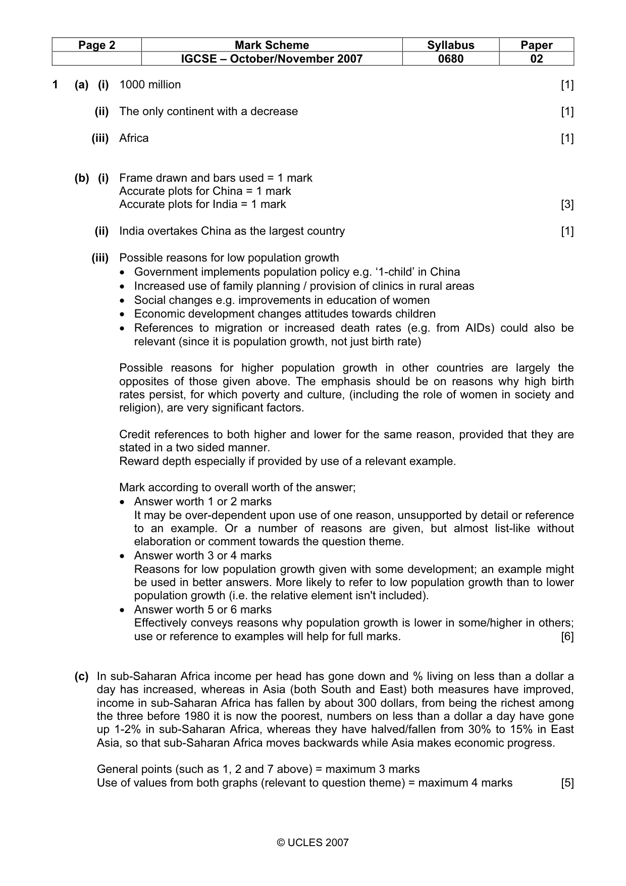 Mark scheme, page 2 of 7
