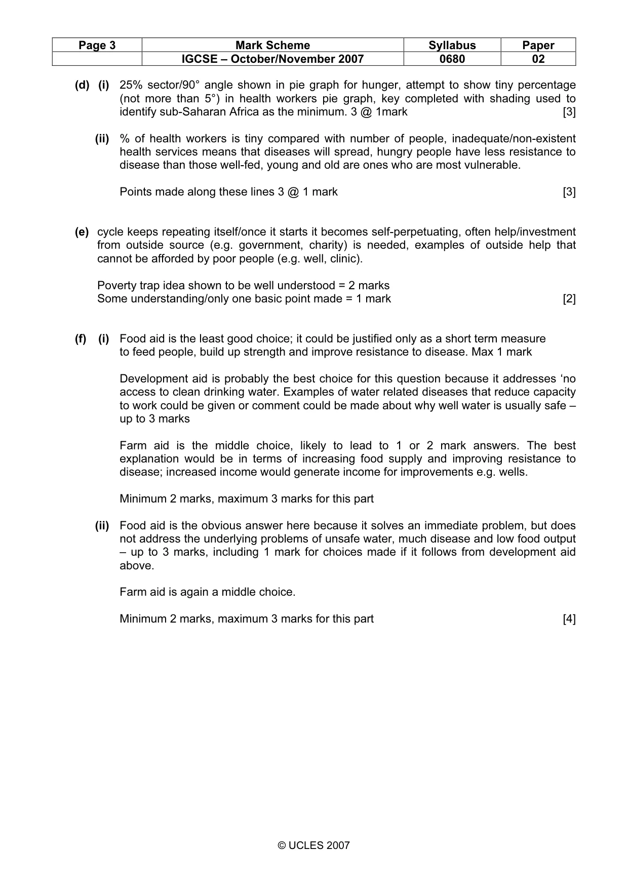 Mark scheme, page 3 of 7