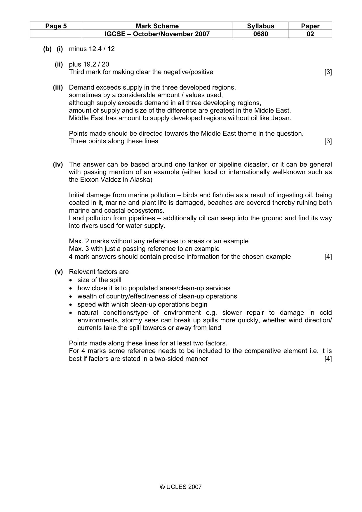 Mark scheme, page 5 of 7
