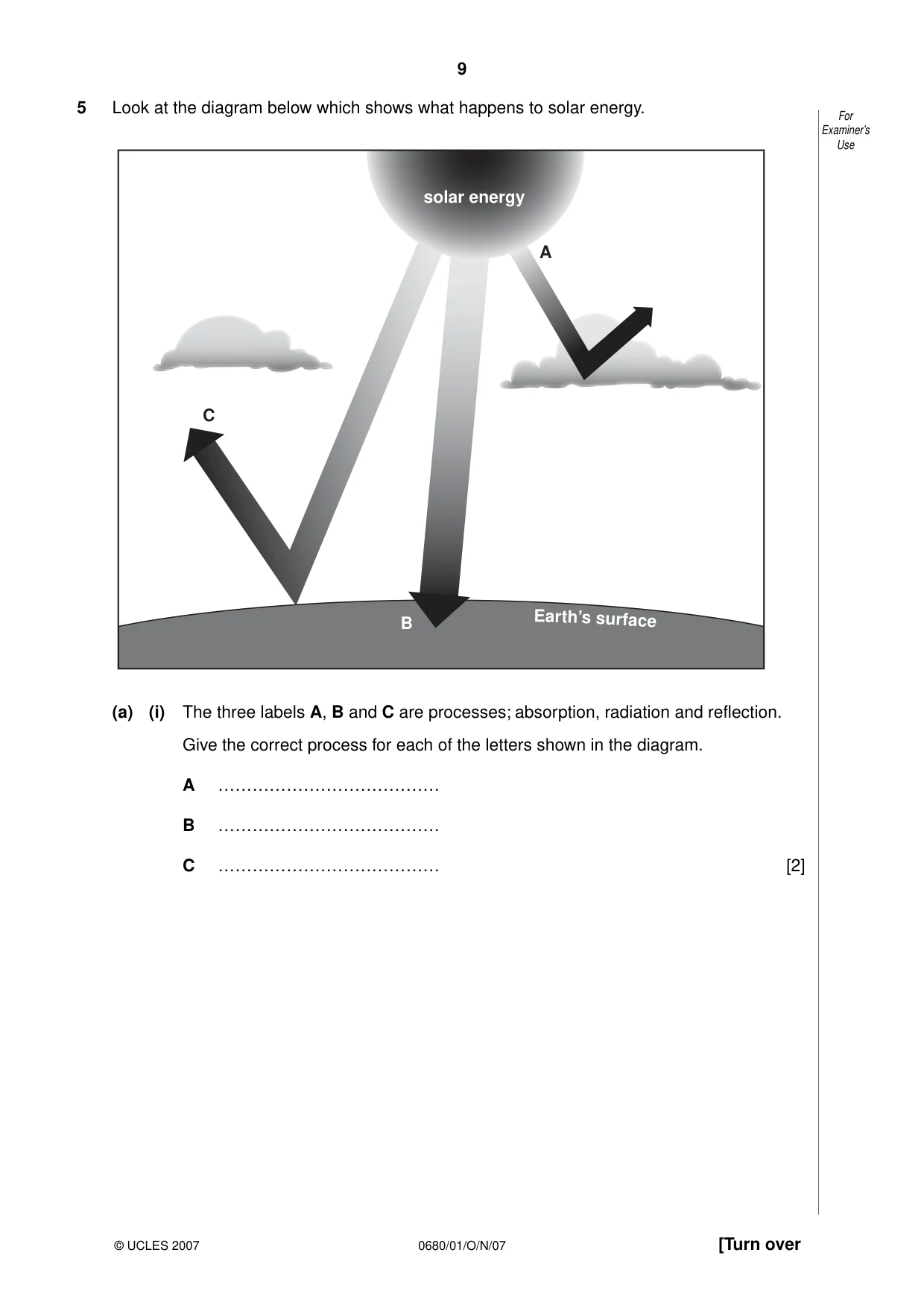 Cambridge IGCSE Environmental Management 0680 2007 Oct/Nov Paper 1 · Variant 1 question paper, page 9 of 12