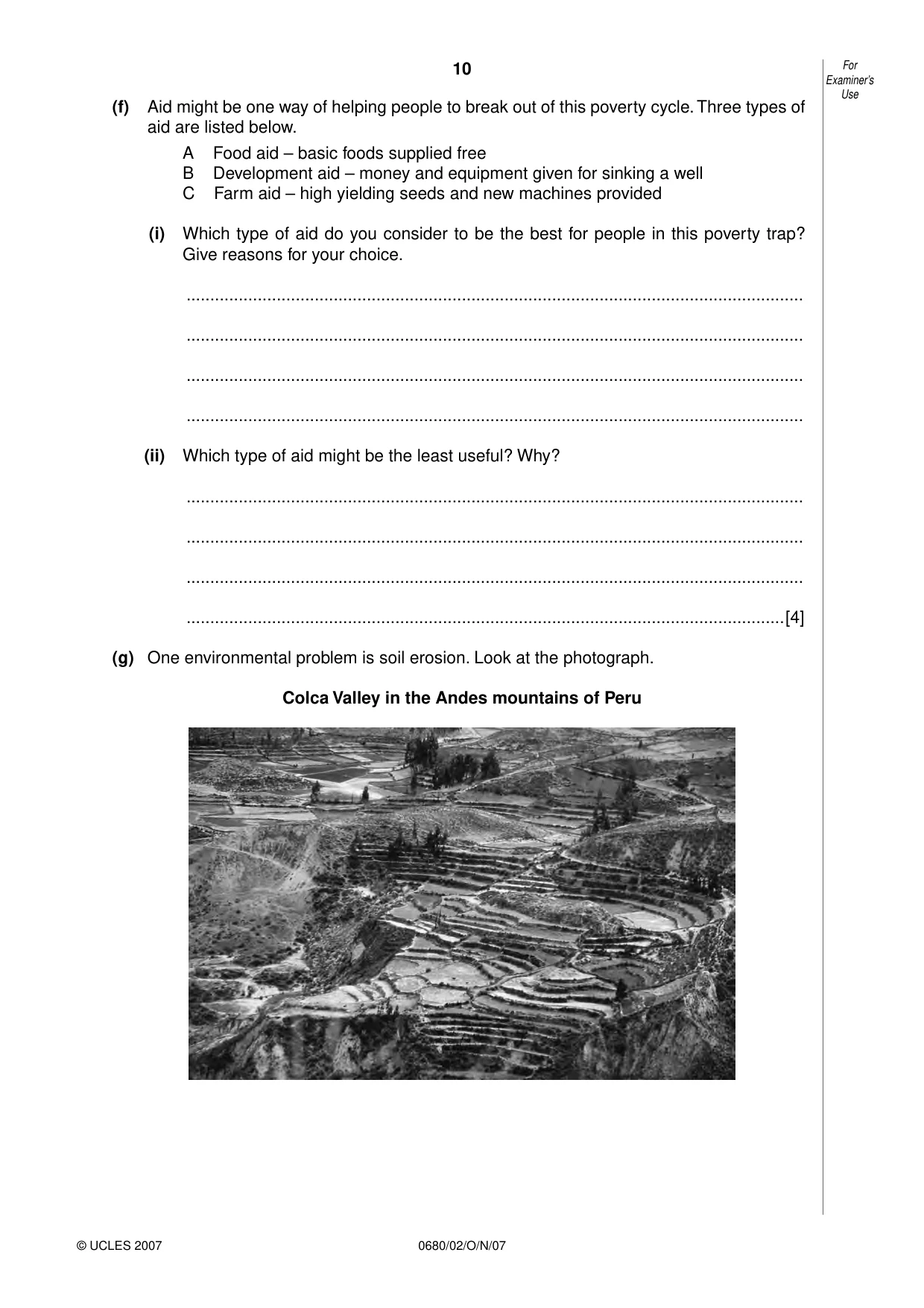 Cambridge IGCSE Environmental Management 0680 2007 Oct/Nov Paper 2 · Variant 1 question paper, page 10 of 20