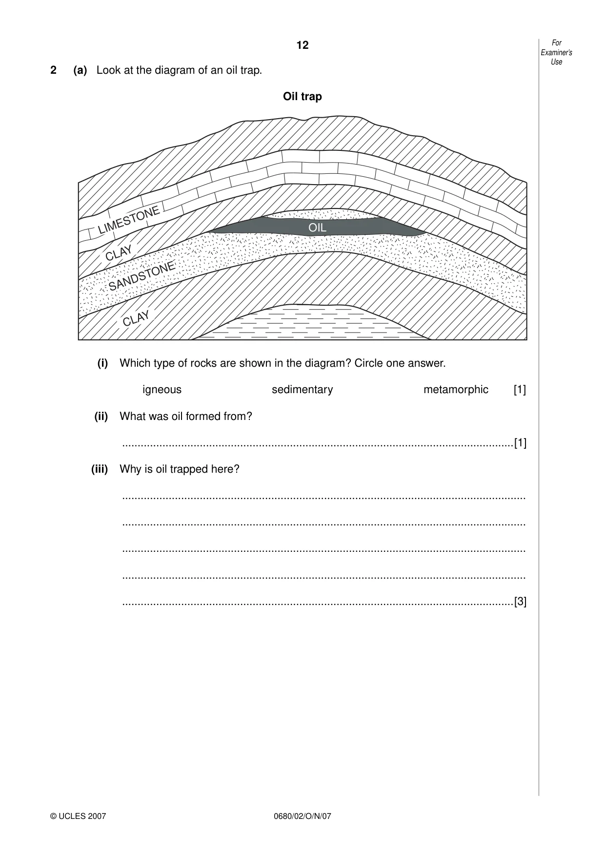 Cambridge IGCSE Environmental Management 0680 2007 Oct/Nov Paper 2 · Variant 1 question paper, page 12 of 20