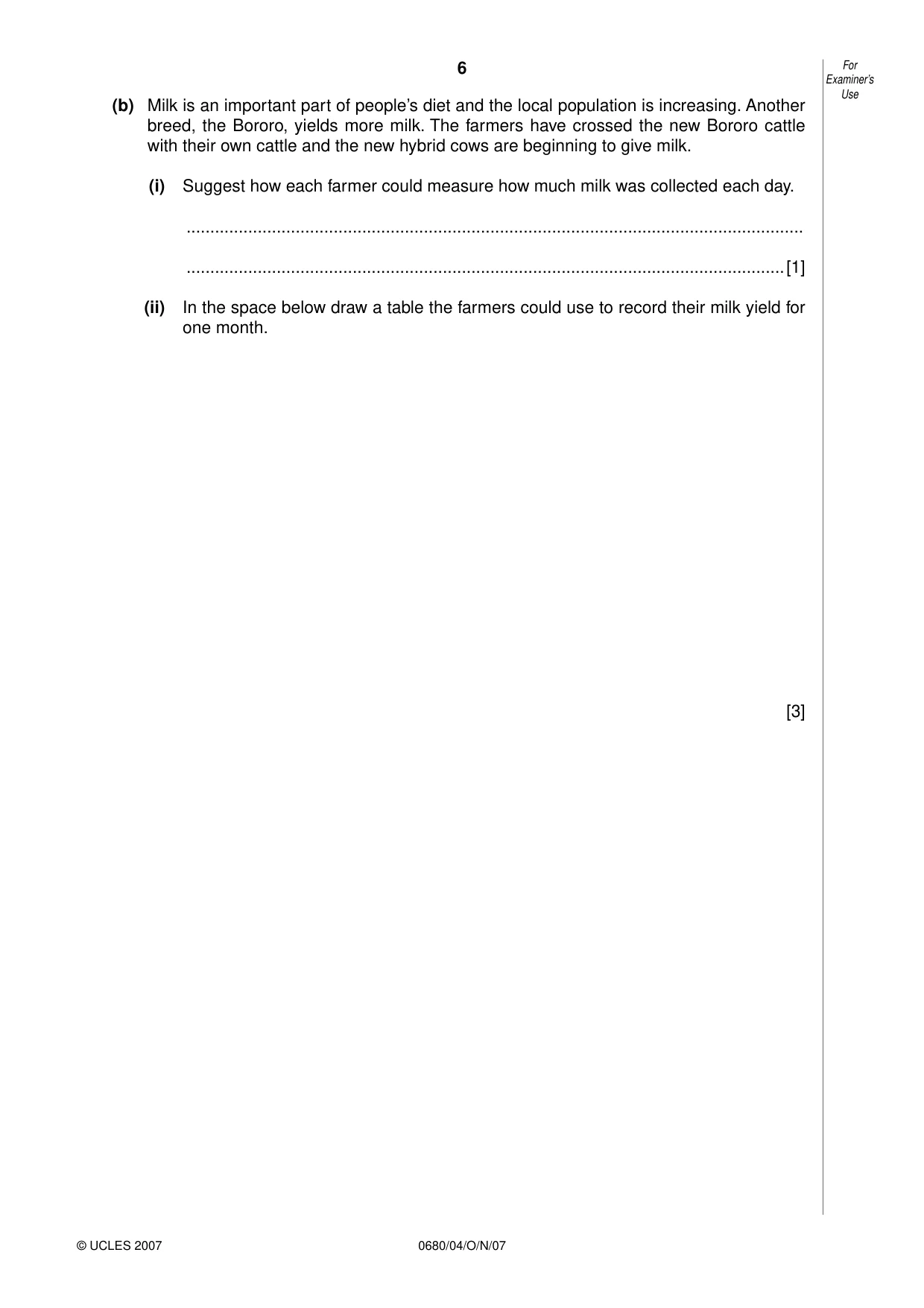 Cambridge IGCSE Environmental Management 0680 2007 Oct/Nov Paper 4 · Variant 1 question paper, page 6 of 20