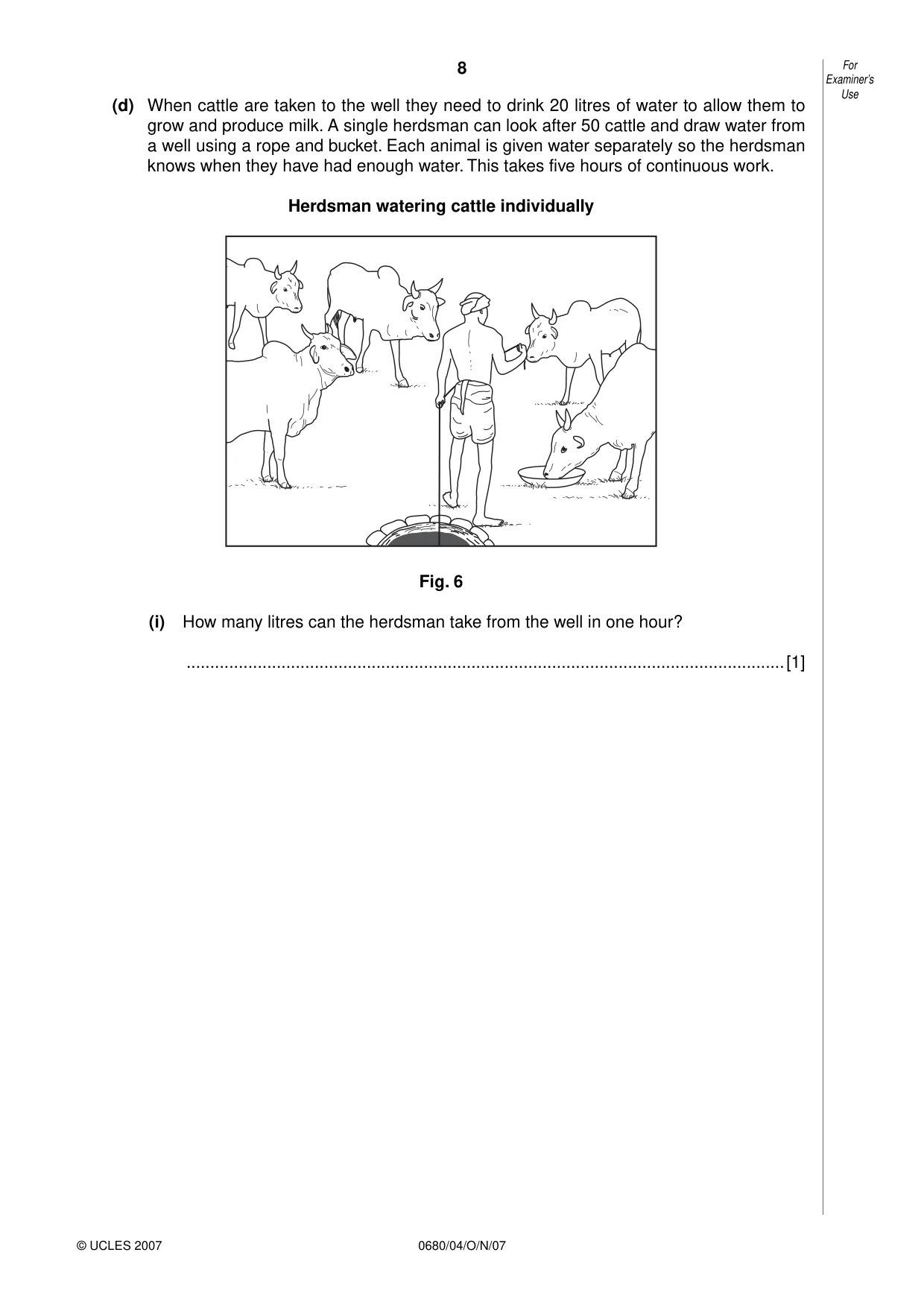 Cambridge IGCSE Environmental Management 0680 2007 Oct/Nov Paper 4 · Variant 1 question paper, page 8 of 20