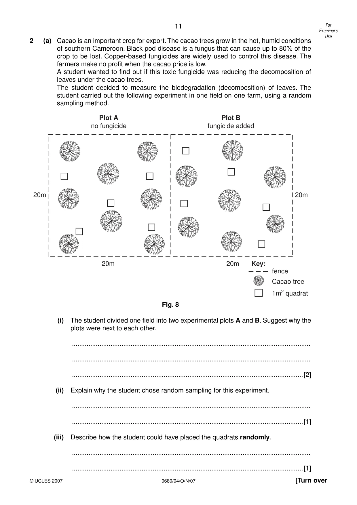 Cambridge IGCSE Environmental Management 0680 2007 Oct/Nov Paper 4 · Variant 1 question paper, page 11 of 20
