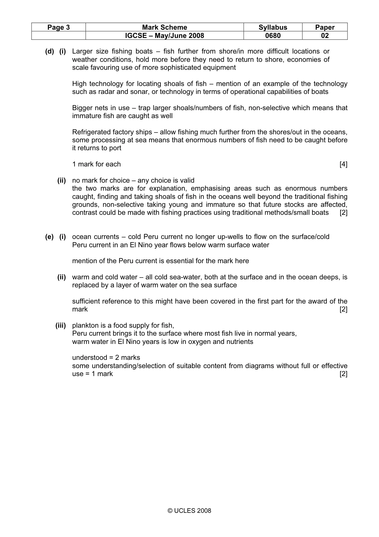 Mark scheme, page 3 of 9