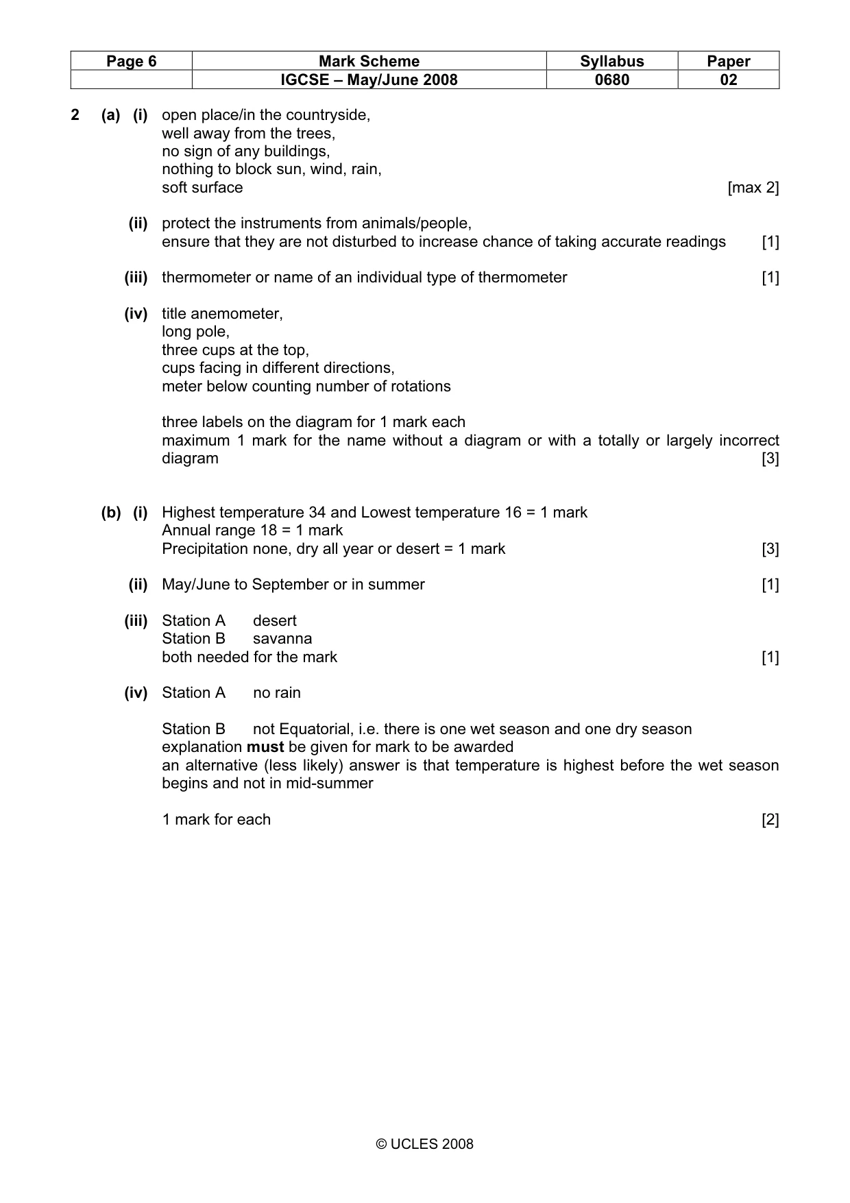 Mark scheme, page 6 of 9