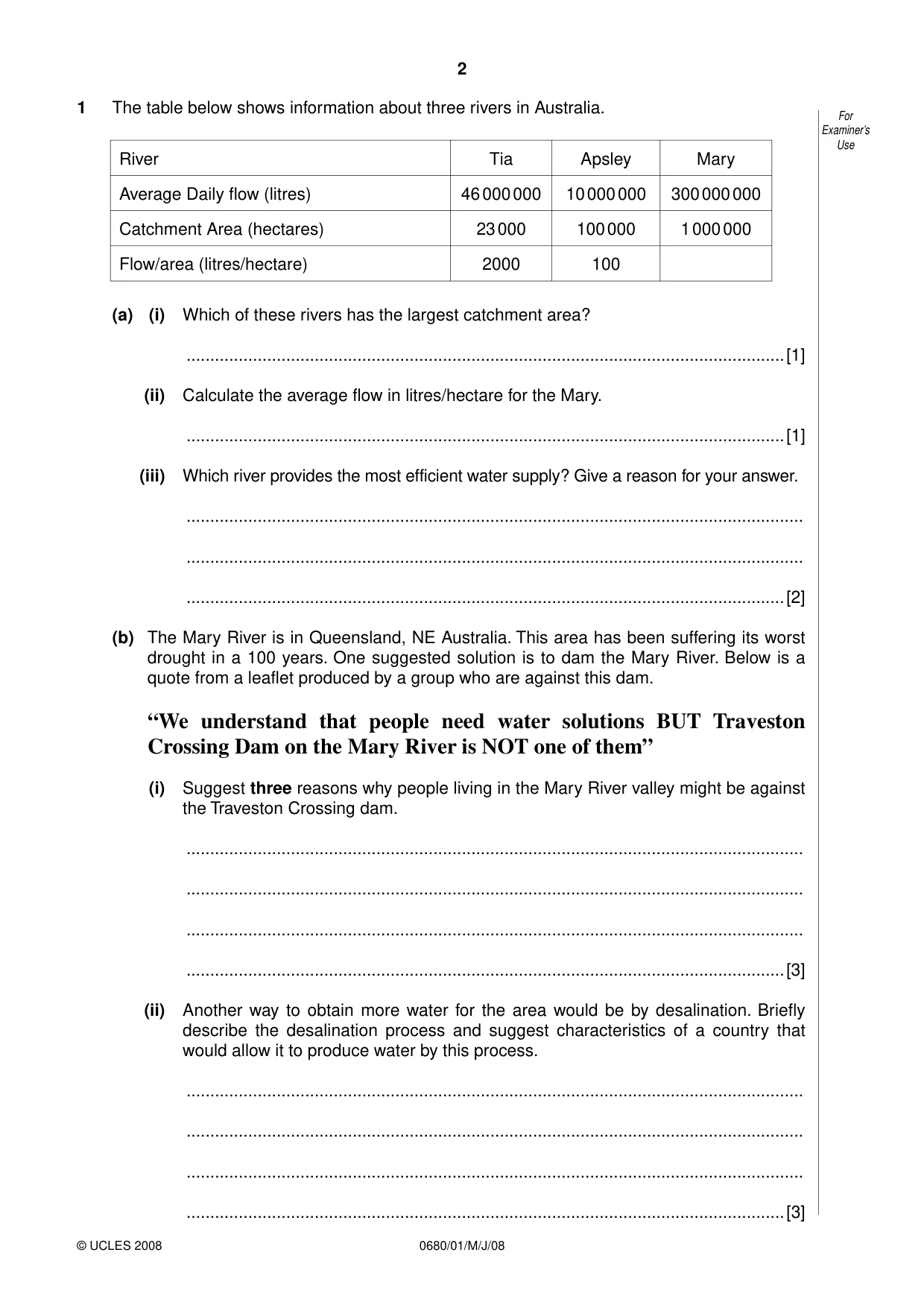 Cambridge IGCSE Environmental Management 0680 2008 May/June Paper 1 · Variant 1 question paper, page 2 of 12