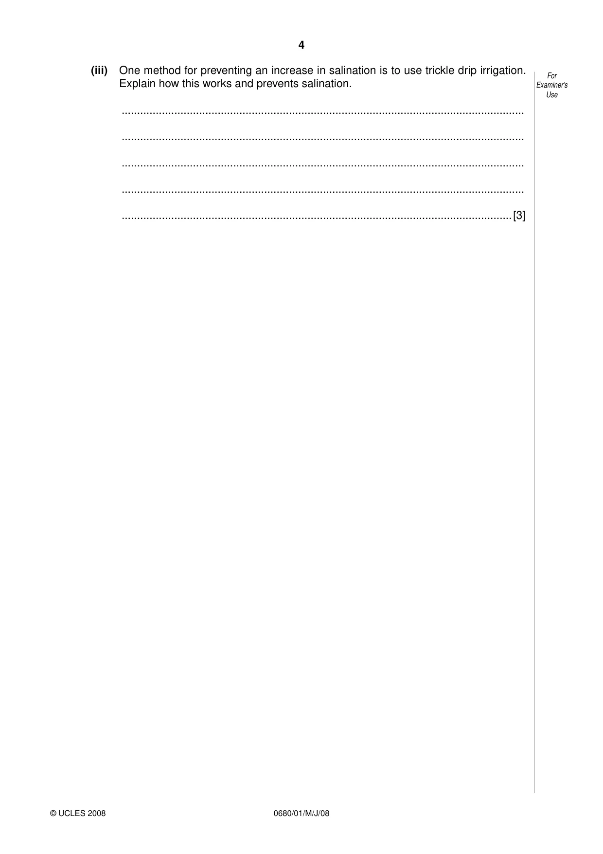 Cambridge IGCSE Environmental Management 0680 2008 May/June Paper 1 · Variant 1 question paper, page 4 of 12
