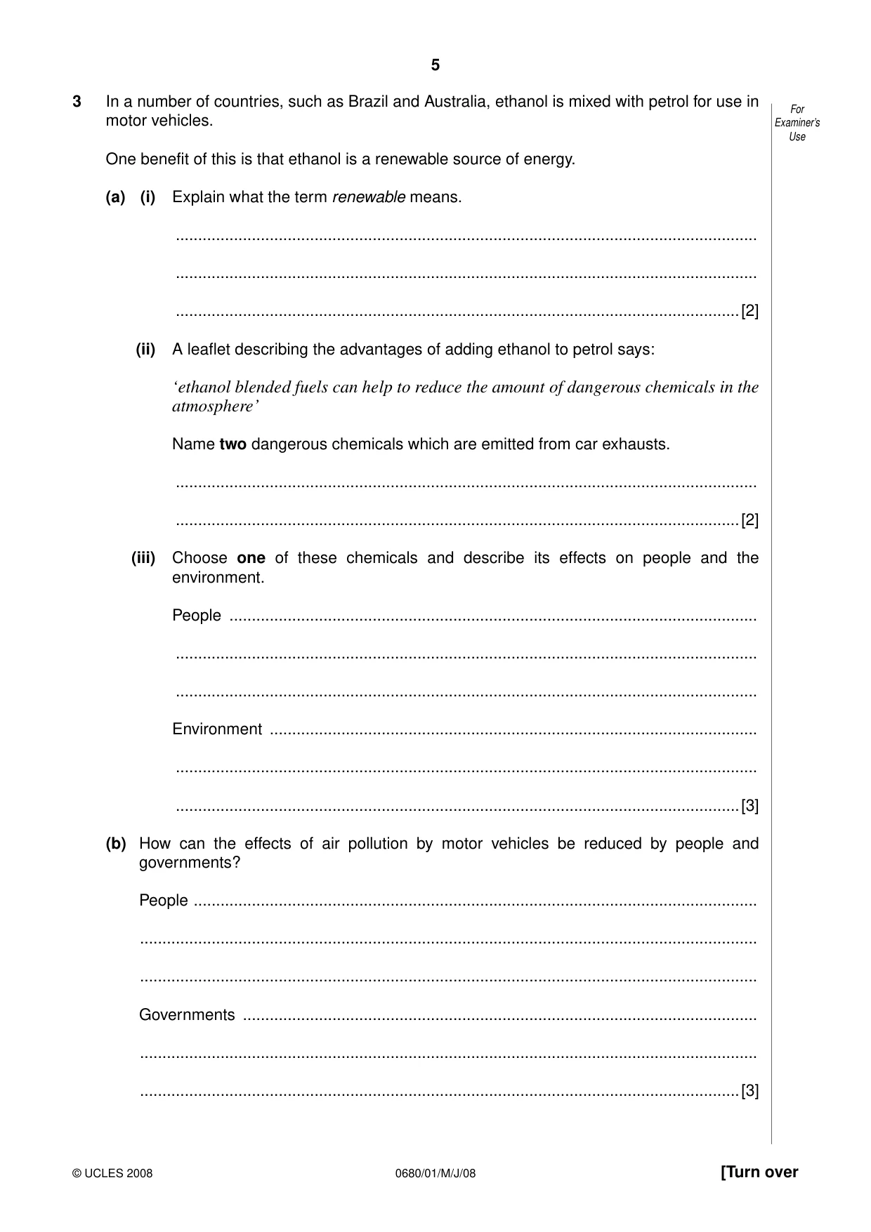 Cambridge IGCSE Environmental Management 0680 2008 May/June Paper 1 · Variant 1 question paper, page 5 of 12