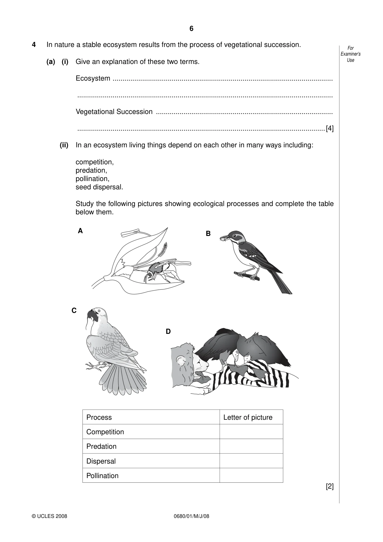 Cambridge IGCSE Environmental Management 0680 2008 May/June Paper 1 · Variant 1 question paper, page 6 of 12