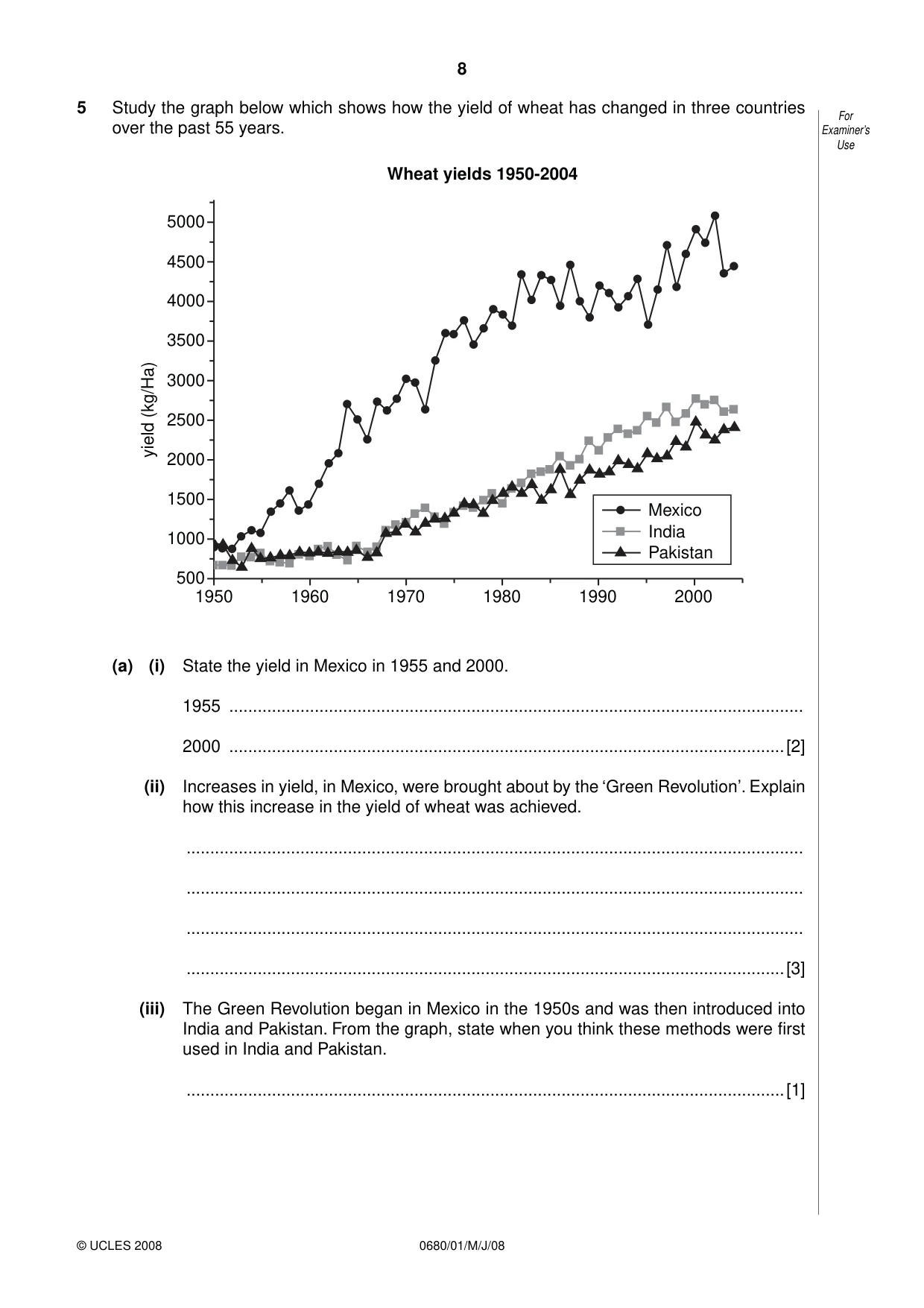 Cambridge IGCSE Environmental Management 0680 2008 May/June Paper 1 · Variant 1 question paper, page 8 of 12
