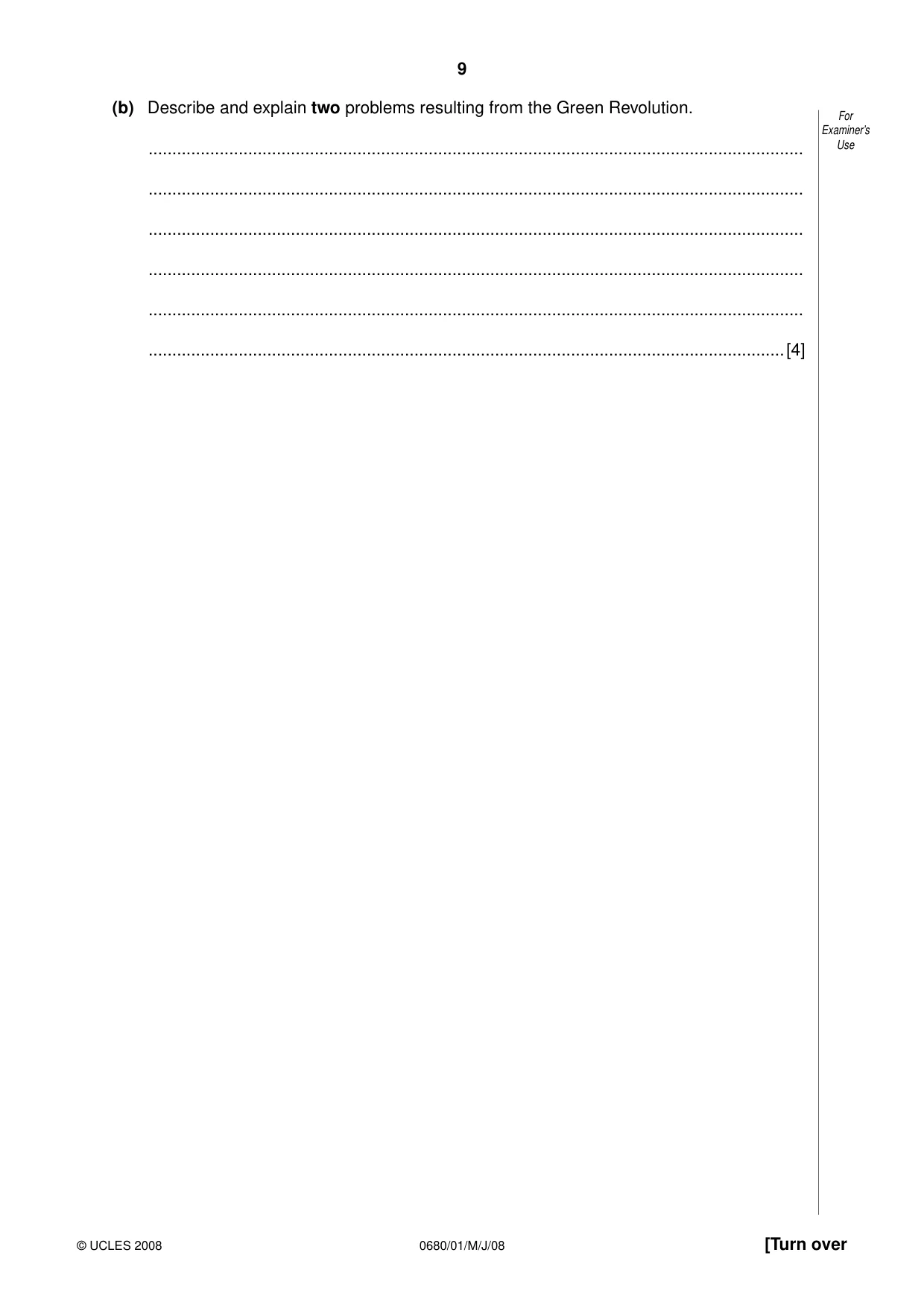Cambridge IGCSE Environmental Management 0680 2008 May/June Paper 1 · Variant 1 question paper, page 9 of 12