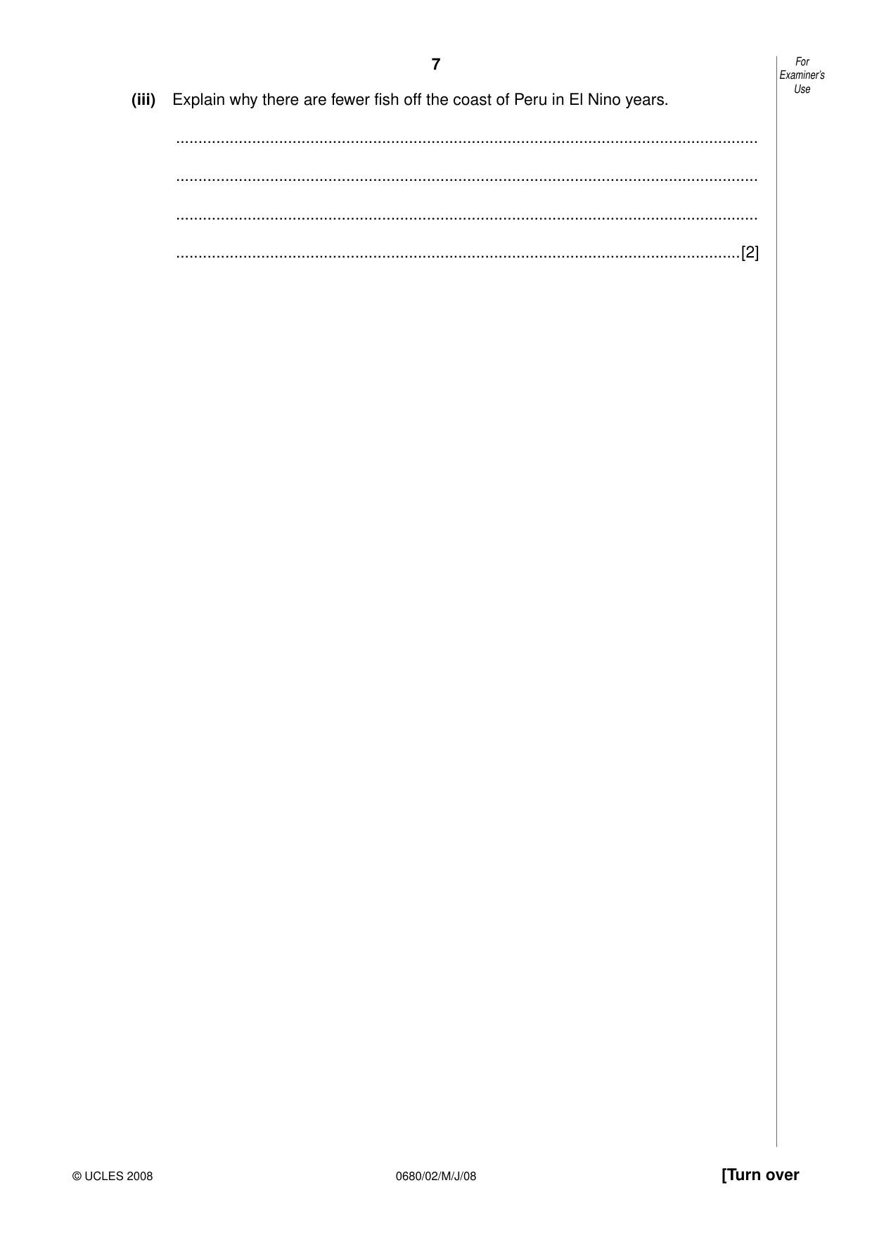 Cambridge IGCSE Environmental Management 0680 2008 May/June Paper 2 · Variant 1 question paper, page 7 of 20