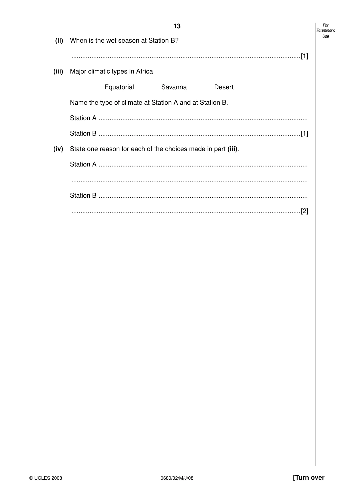 Cambridge IGCSE Environmental Management 0680 2008 May/June Paper 2 · Variant 1 question paper, page 13 of 20