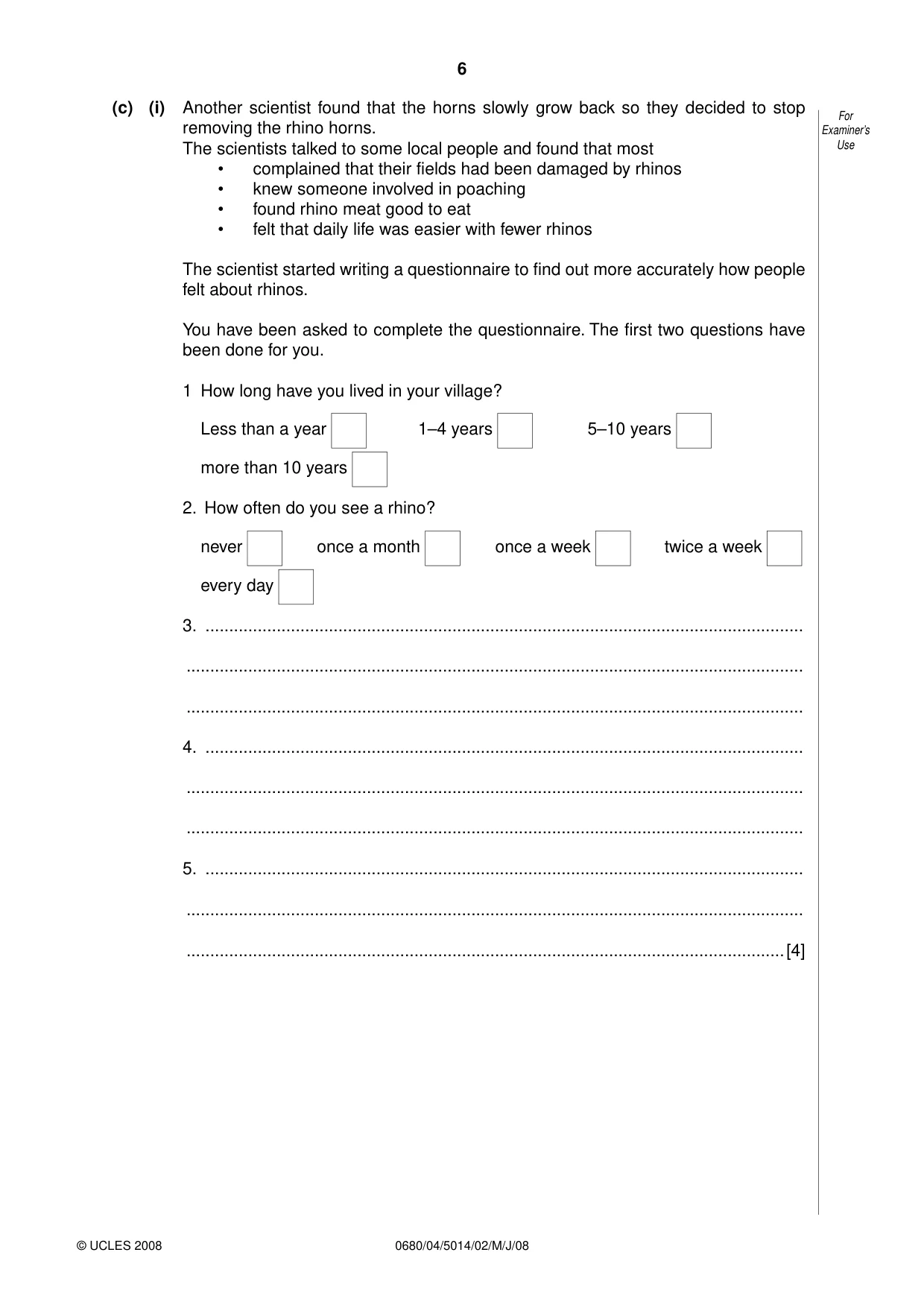 Cambridge IGCSE Environmental Management 0680 2008 May/June Paper 4 · Variant 1 question paper, page 6 of 20
