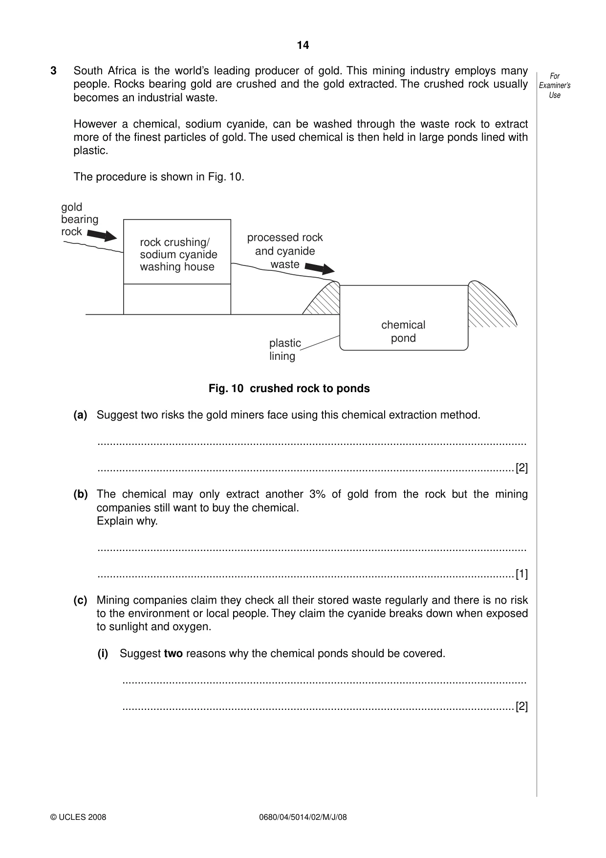 Cambridge IGCSE Environmental Management 0680 2008 May/June Paper 4 · Variant 1 question paper, page 14 of 20
