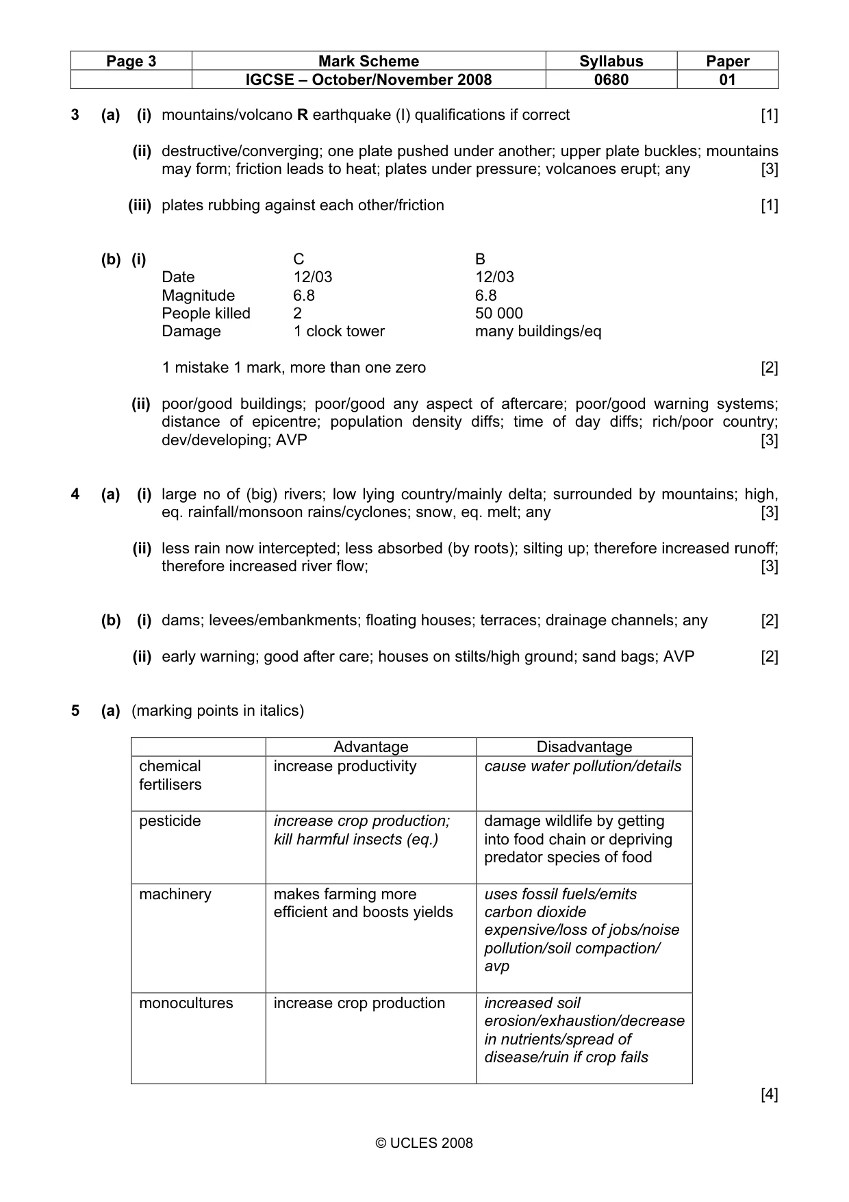 Mark scheme, page 3 of 4