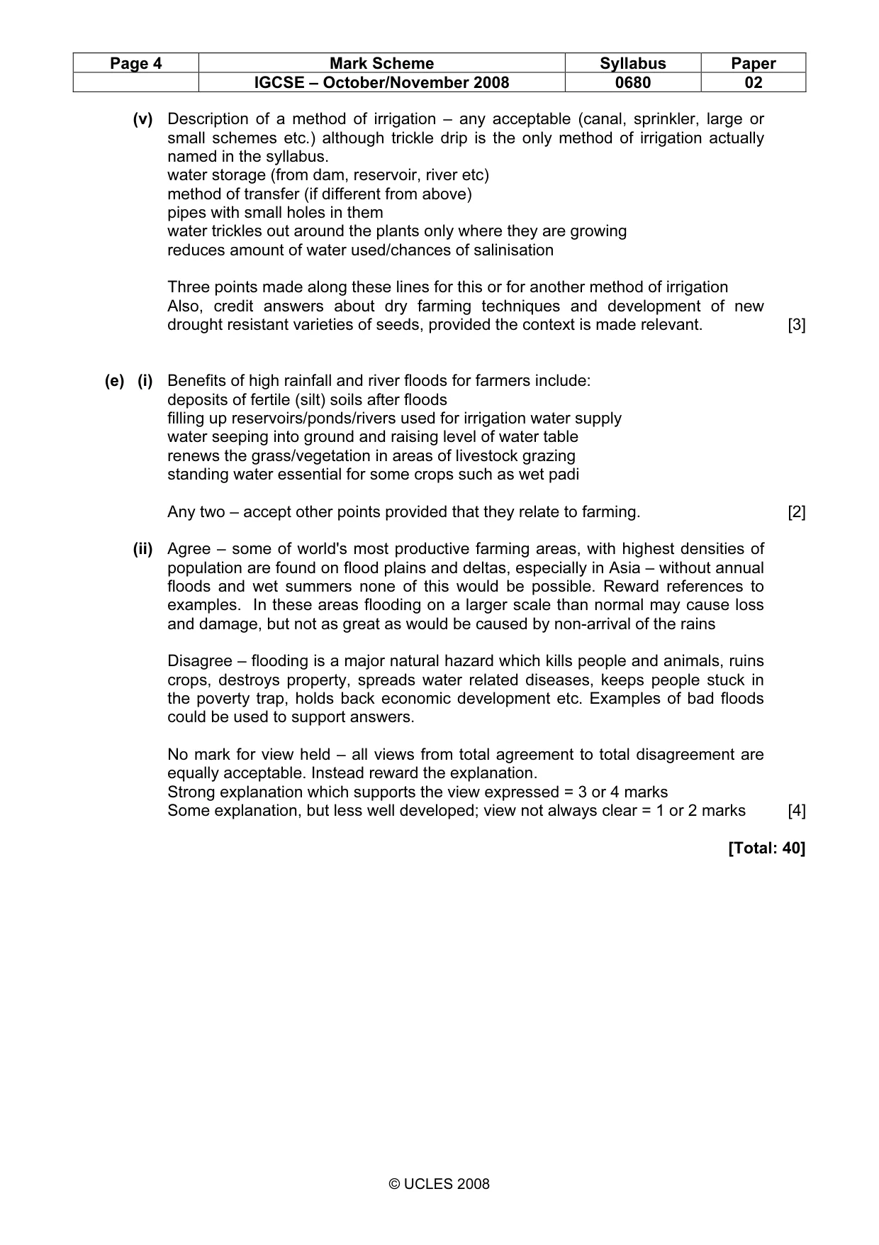 Mark scheme, page 4 of 8