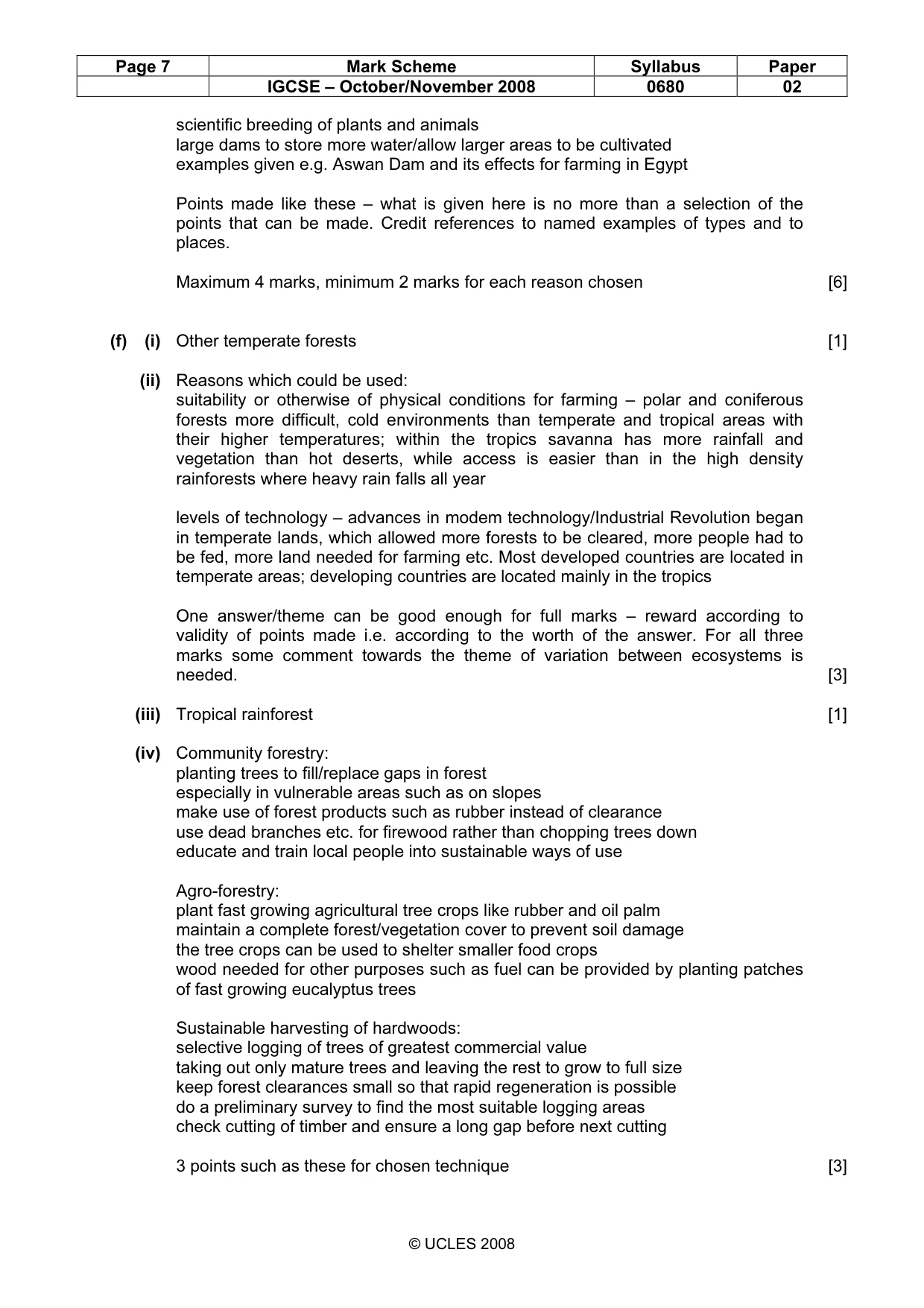 Mark scheme, page 7 of 8