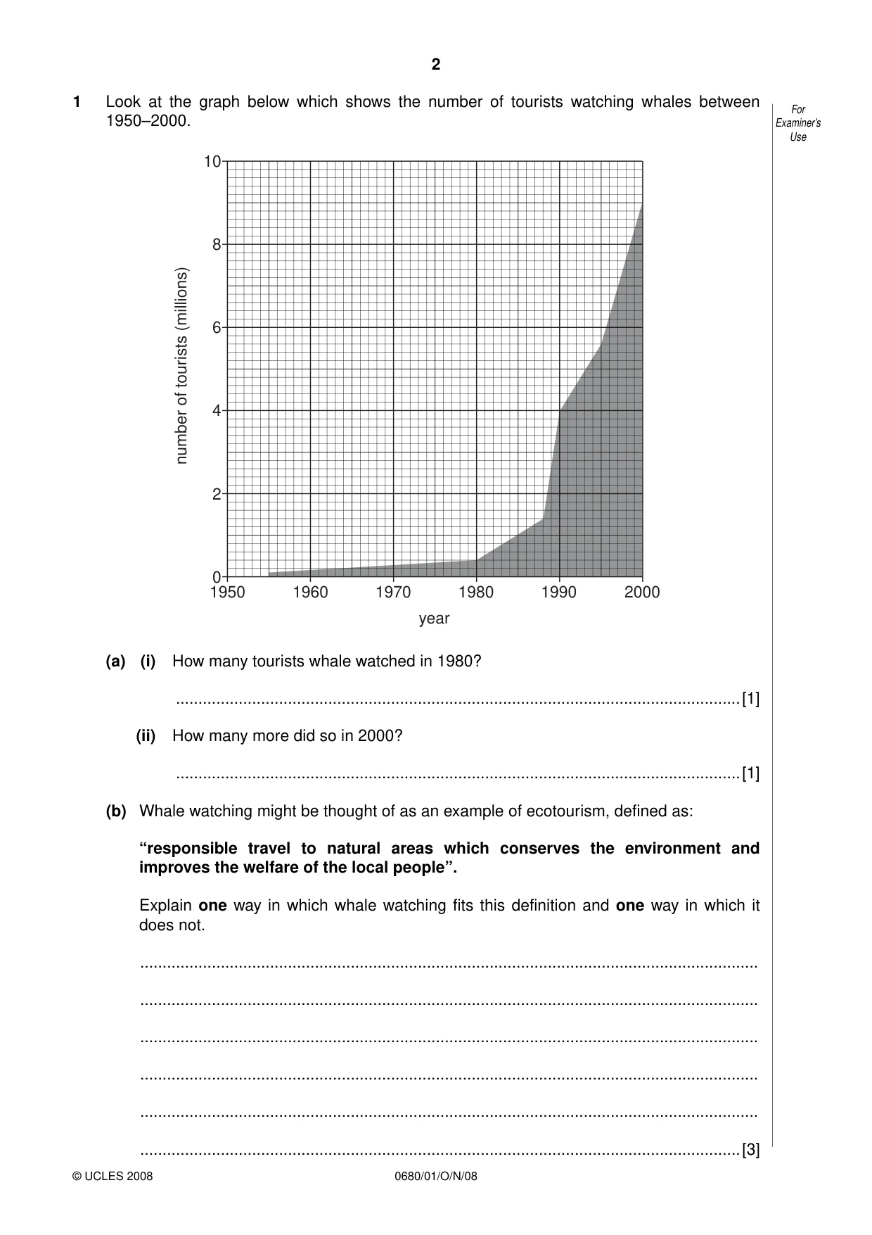 Cambridge IGCSE Environmental Management 0680 2008 Oct/Nov Paper 1 · Variant 1 question paper, page 2 of 12