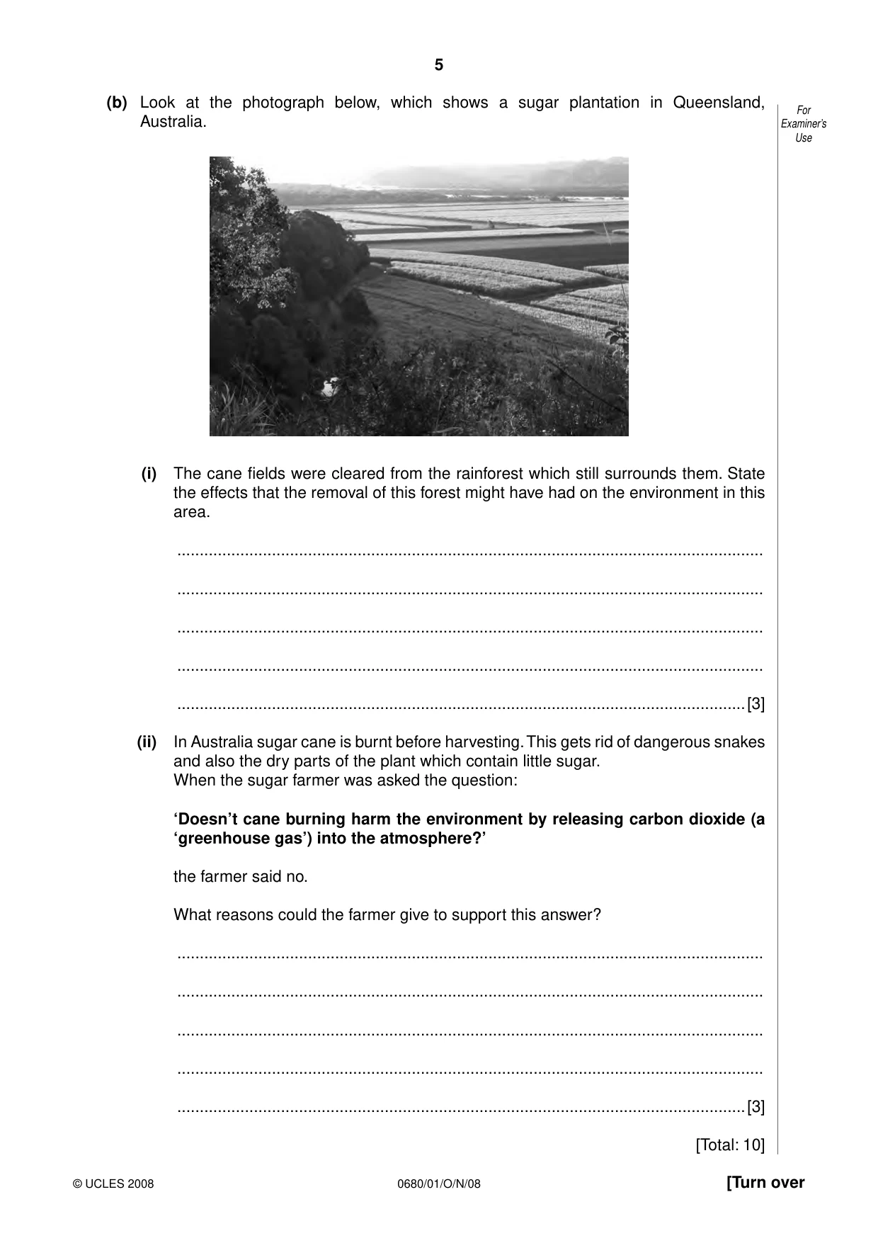 Cambridge IGCSE Environmental Management 0680 2008 Oct/Nov Paper 1 · Variant 1 question paper, page 5 of 12