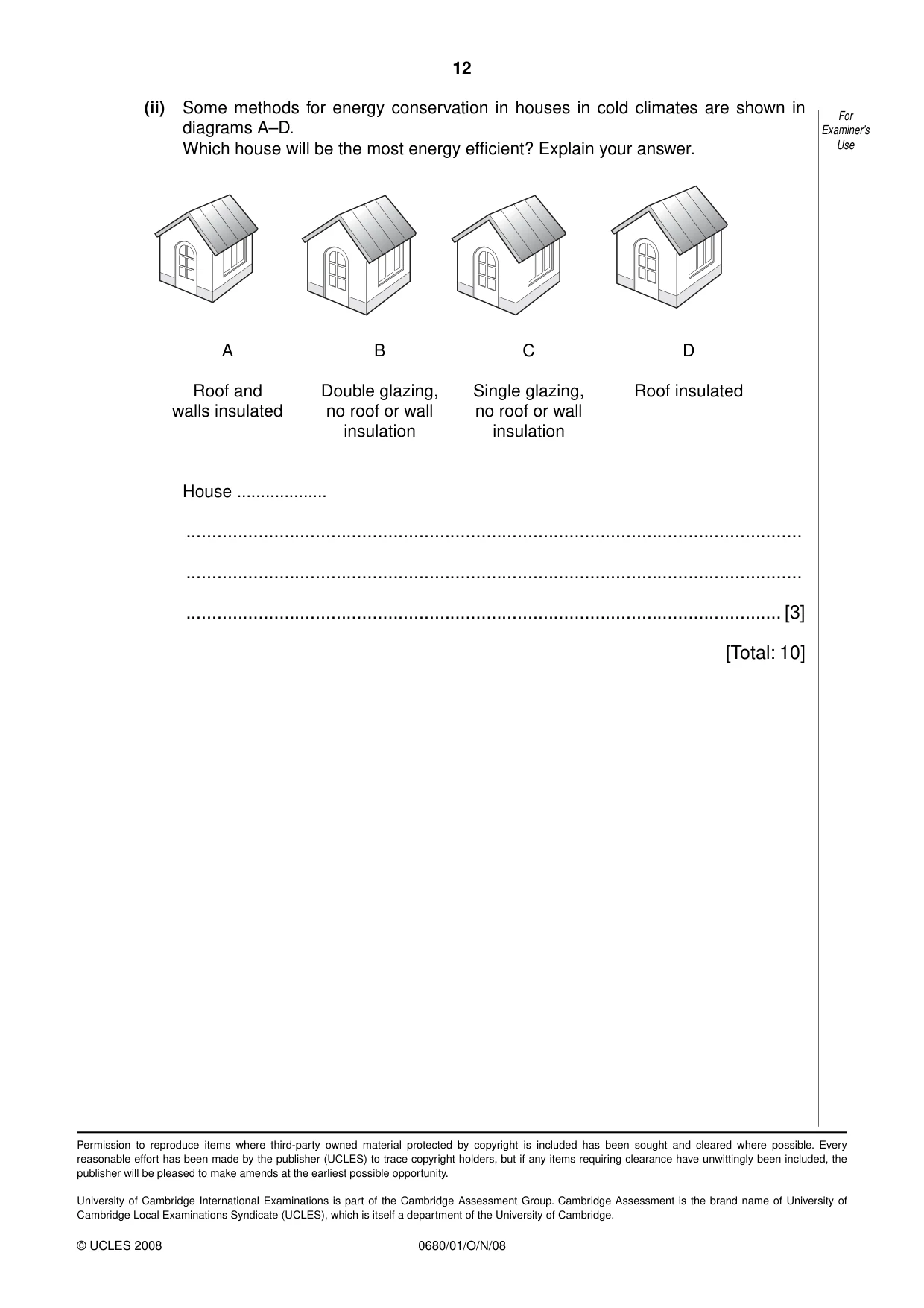 Cambridge IGCSE Environmental Management 0680 2008 Oct/Nov Paper 1 · Variant 1 question paper, page 12 of 12