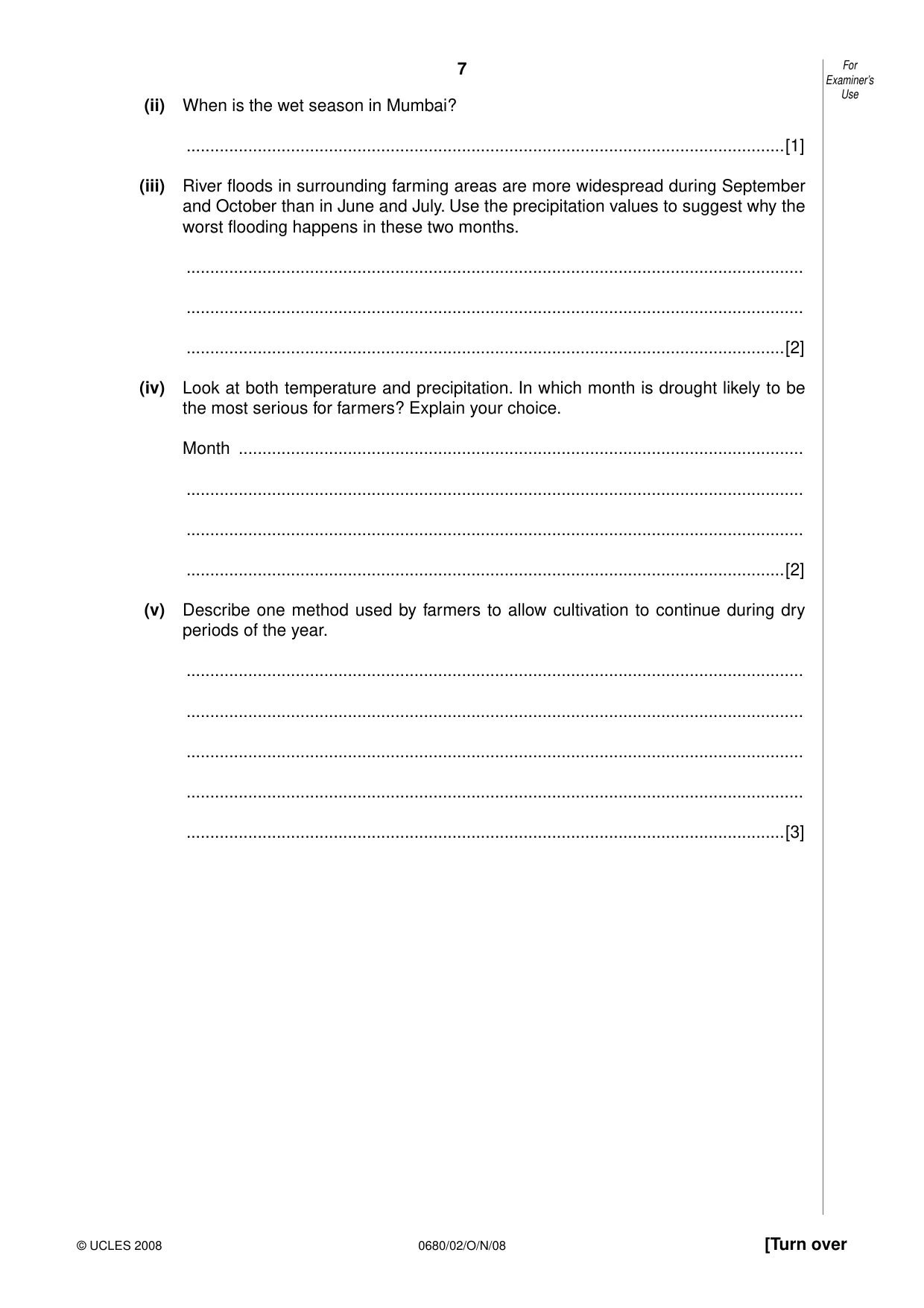 Cambridge IGCSE Environmental Management 0680 2008 Oct/Nov Paper 2 · Variant 1 question paper, page 7 of 16