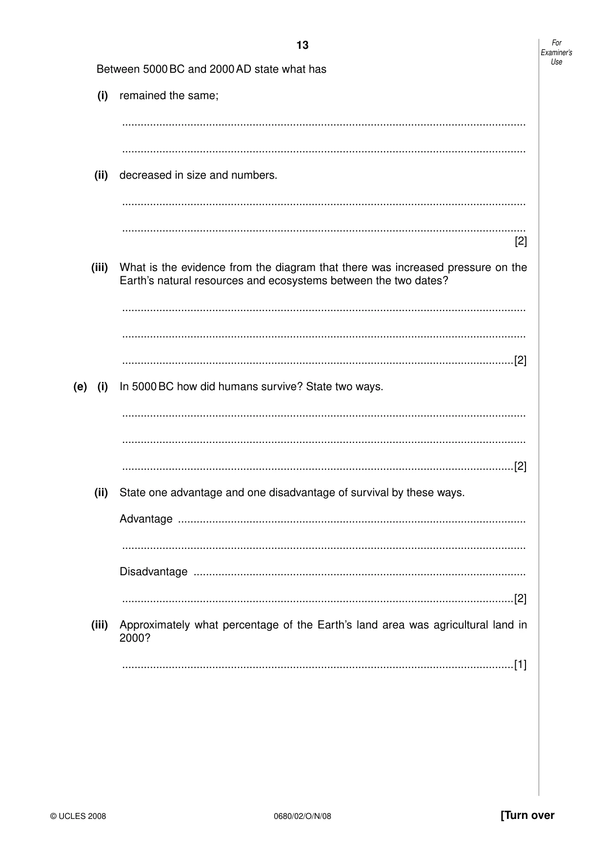 Cambridge IGCSE Environmental Management 0680 2008 Oct/Nov Paper 2 · Variant 1 question paper, page 13 of 16