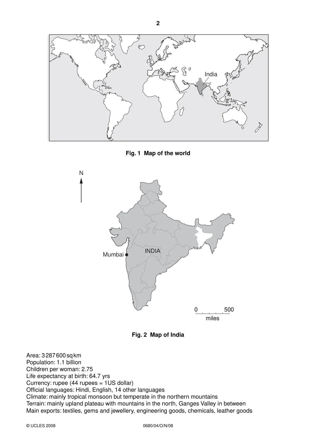 Cambridge IGCSE Environmental Management 0680 2008 Oct/Nov Paper 4 · Variant 1 question paper, page 2 of 16