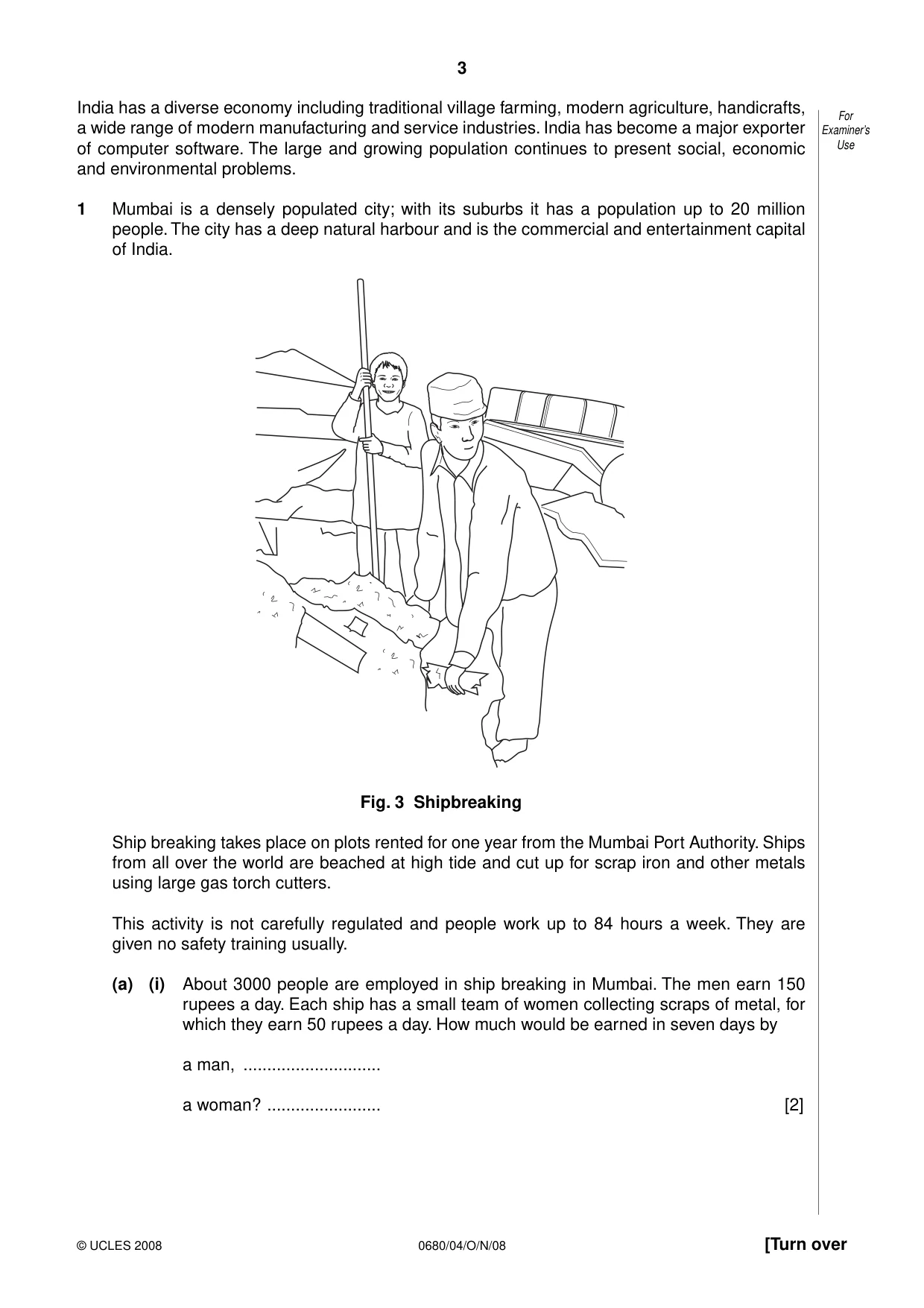 Cambridge IGCSE Environmental Management 0680 2008 Oct/Nov Paper 4 · Variant 1 question paper, page 3 of 16