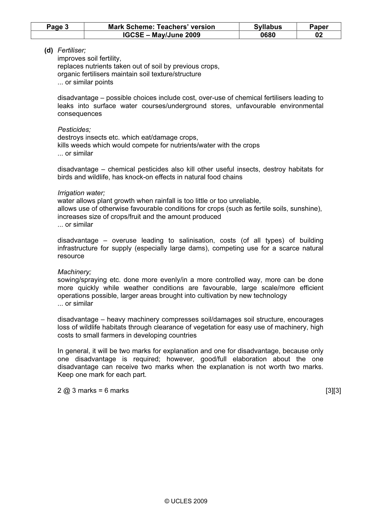 Mark scheme, page 3 of 10