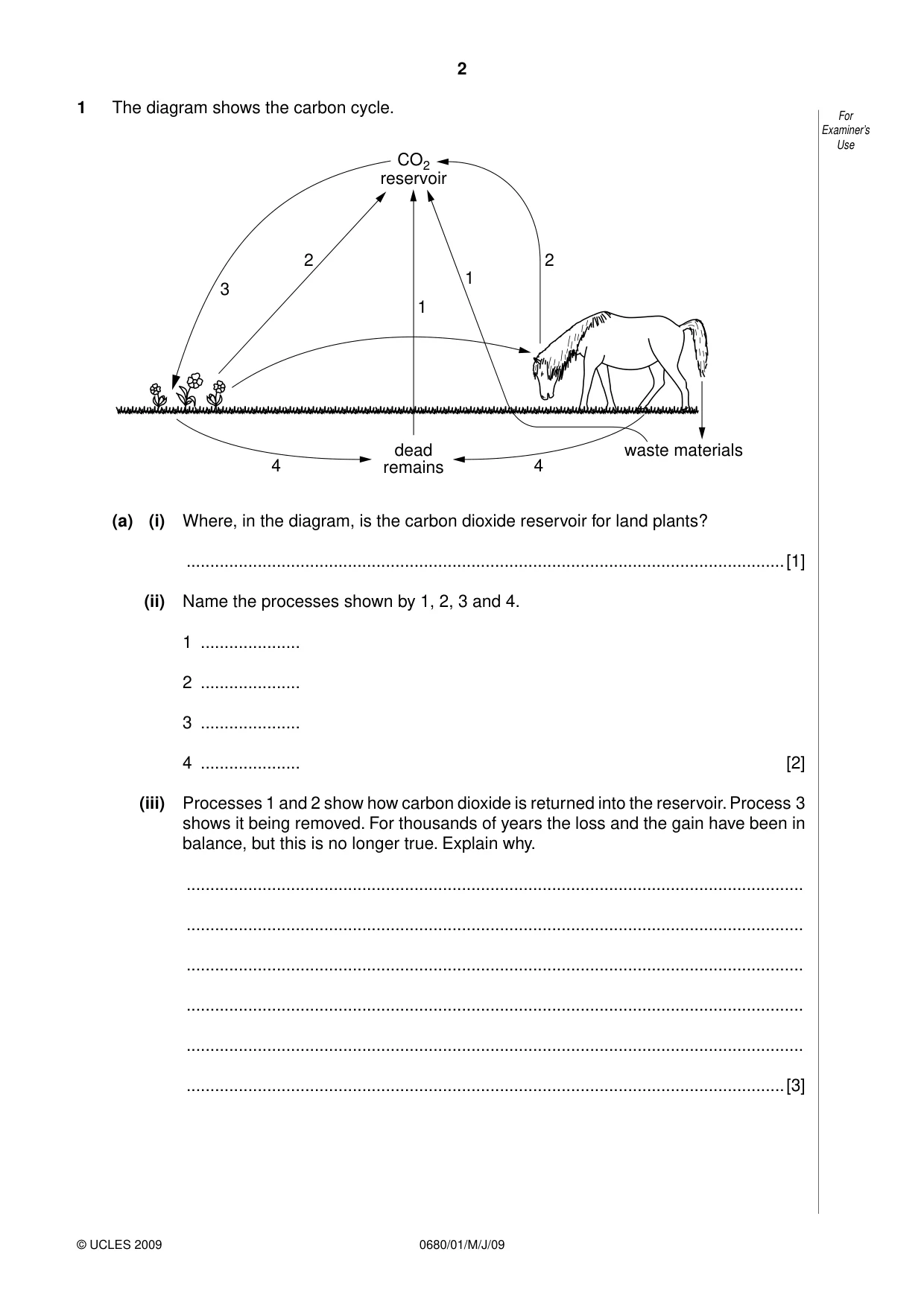 Cambridge IGCSE Environmental Management 0680 2009 May/June Paper 1 · Variant 1 question paper, page 2 of 16