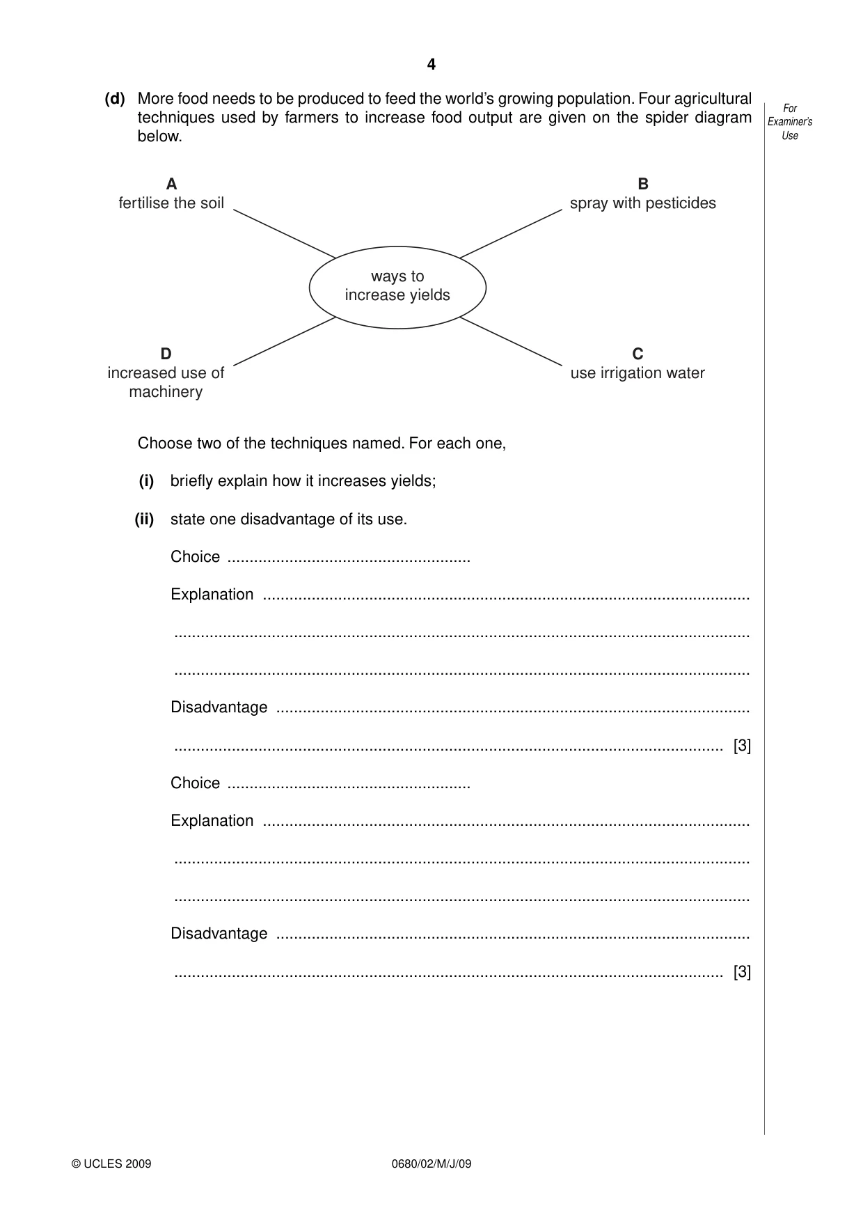 Cambridge IGCSE Environmental Management 0680 2009 May/June Paper 2 · Variant 1 question paper, page 4 of 20