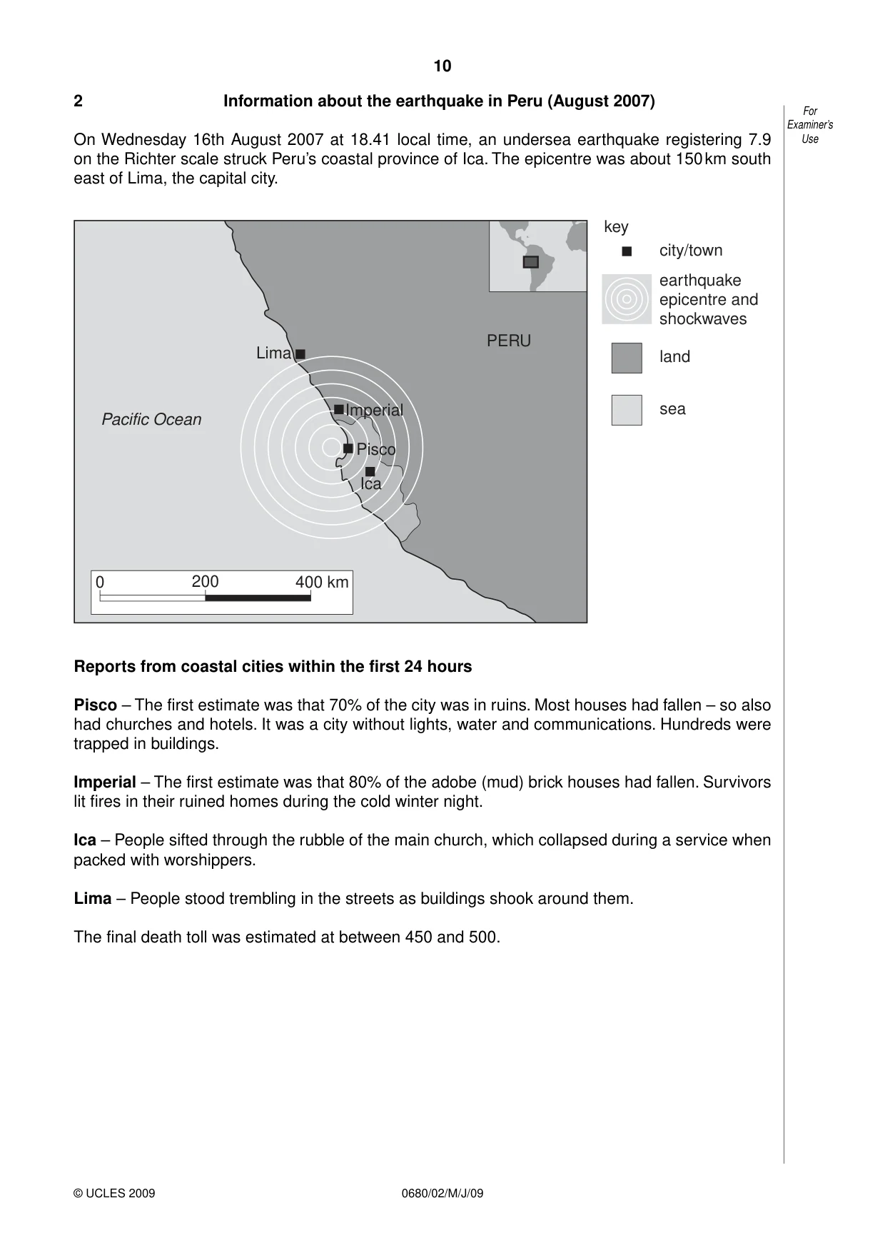 Cambridge IGCSE Environmental Management 0680 2009 May/June Paper 2 · Variant 1 question paper, page 10 of 20