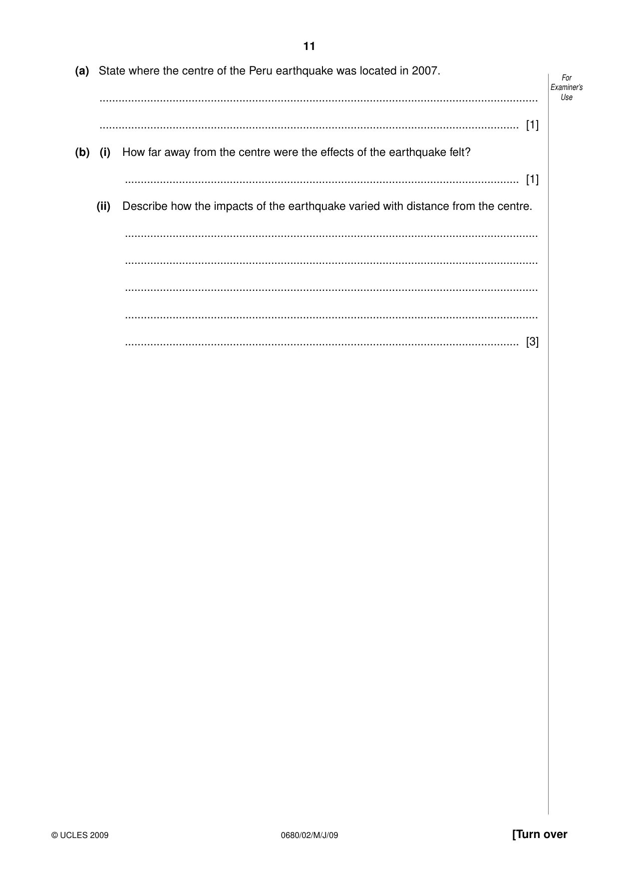 Cambridge IGCSE Environmental Management 0680 2009 May/June Paper 2 · Variant 1 question paper, page 11 of 20