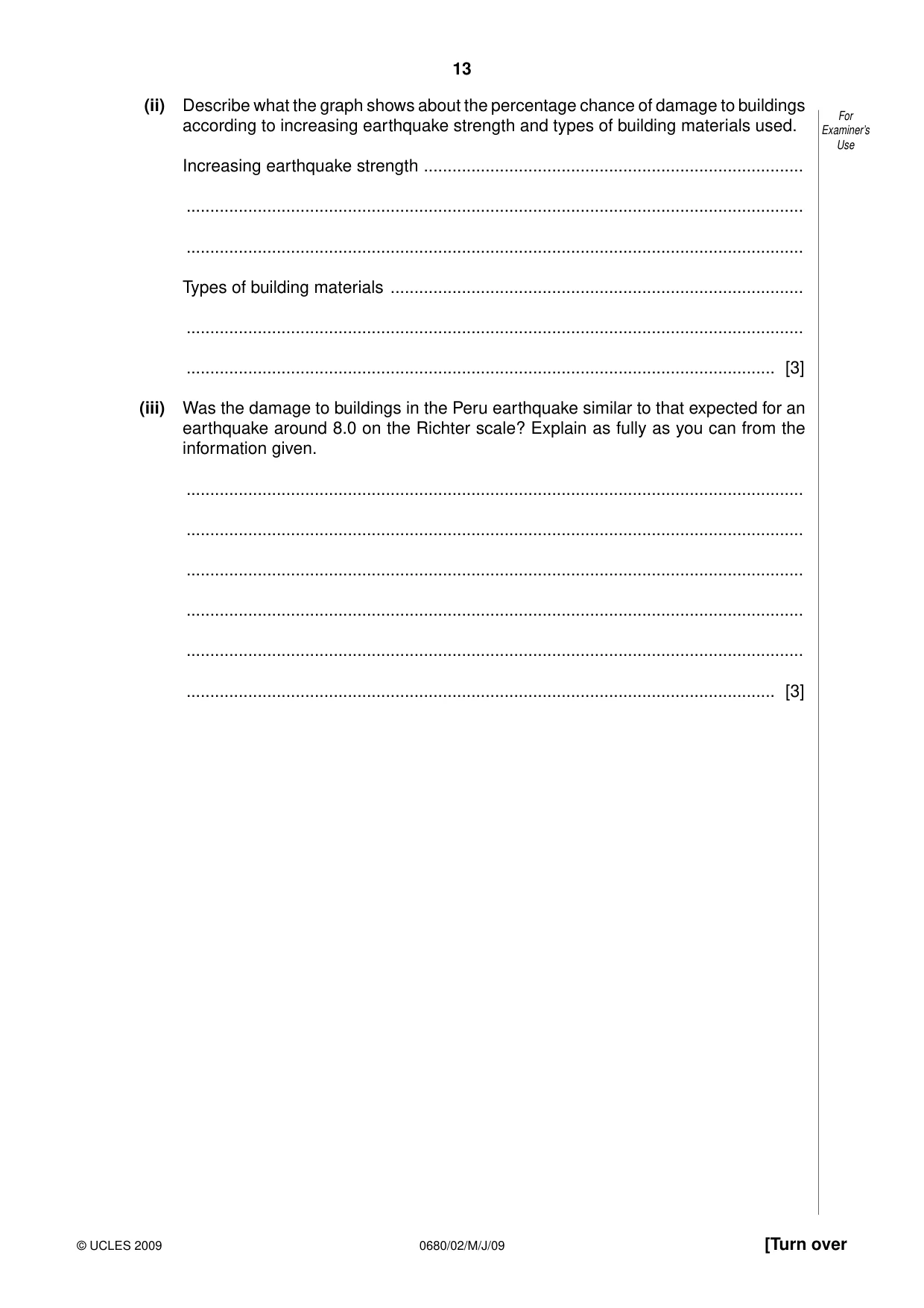 Cambridge IGCSE Environmental Management 0680 2009 May/June Paper 2 · Variant 1 question paper, page 13 of 20